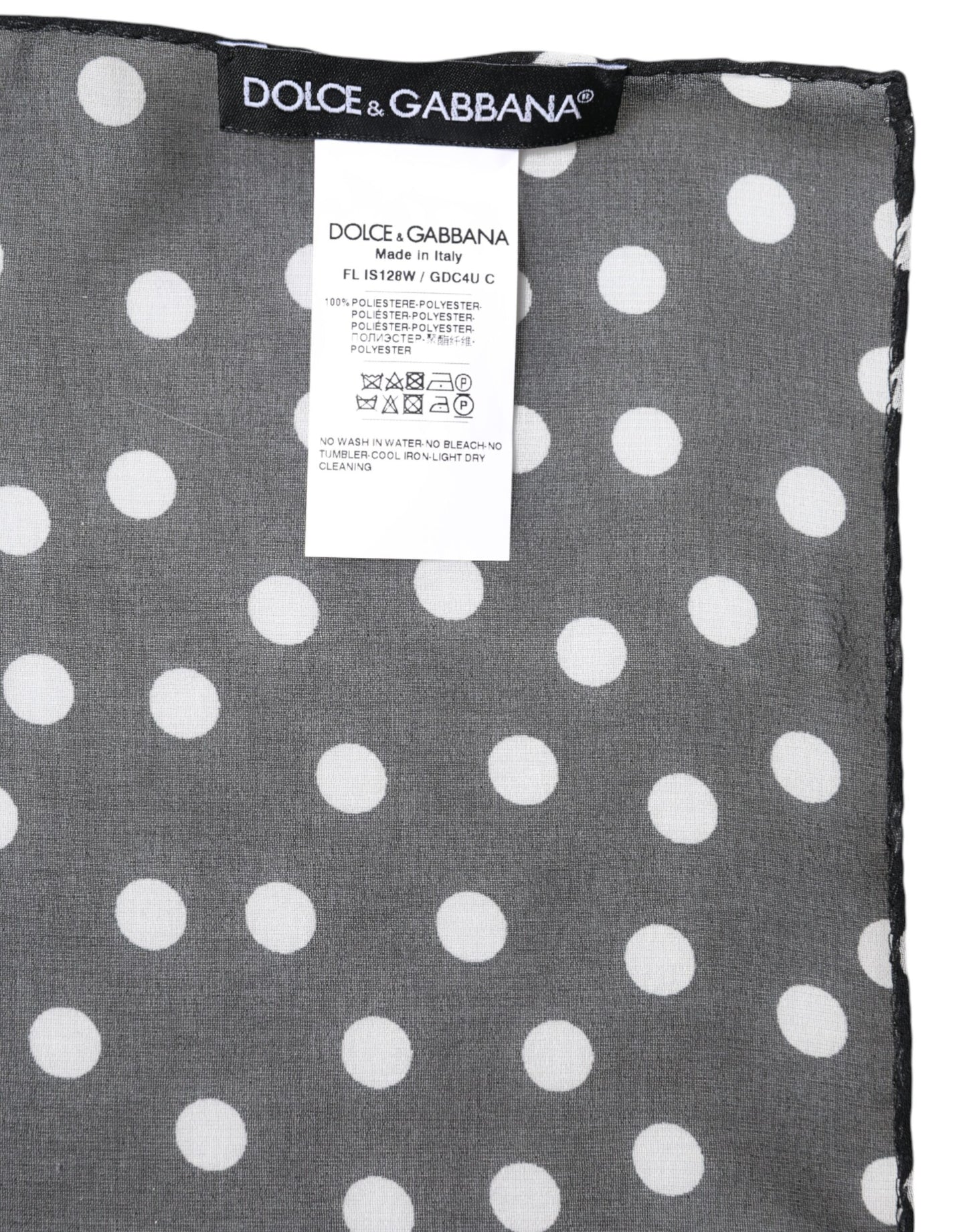 Dolce & Gabbana – Schwarzer Wickelschal aus Polyester mit Punkten