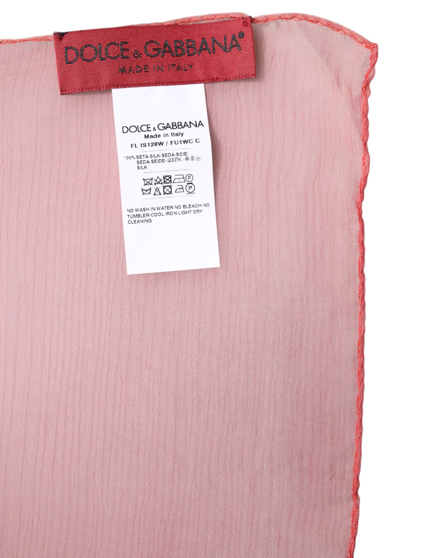 Dolce & Gabbana Rosa Seidenschal mit rechteckigem Muster für Damen