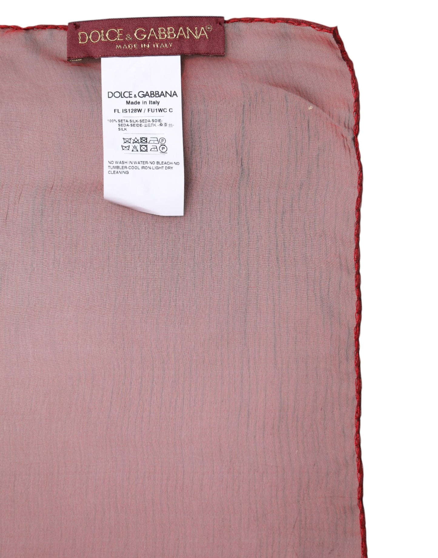 Dolce & Gabbana Roter rechteckiger Seidenschal für Damen