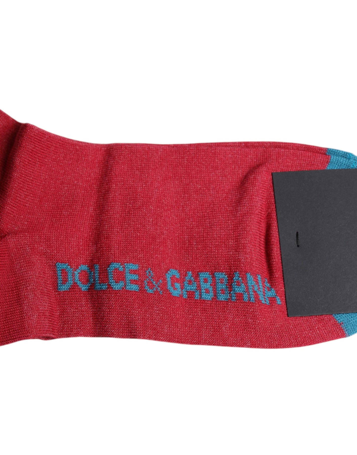 Dolce & Gabbana – Wadenlange Socken aus roter Baumwolle mit DG-Logoprint
