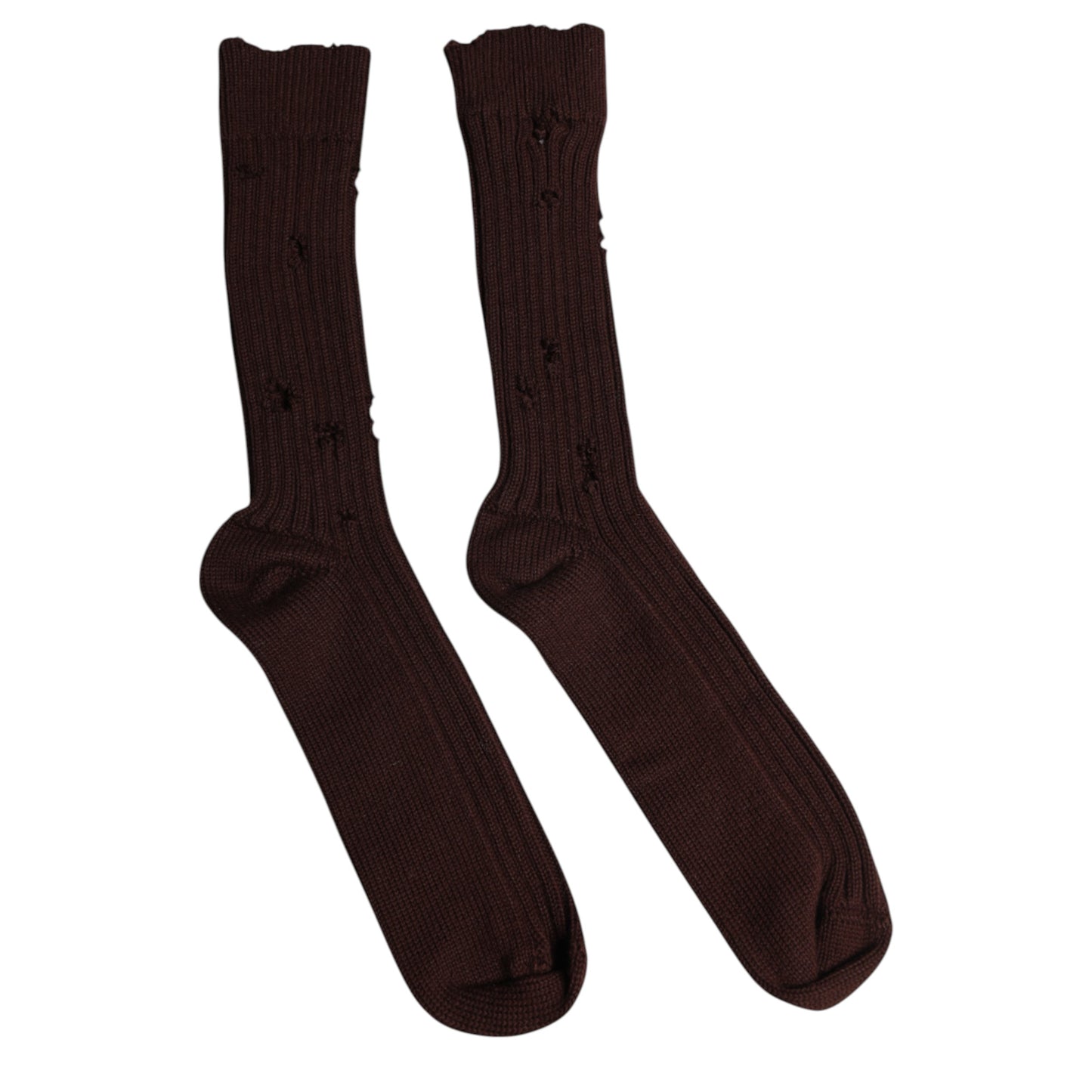 Dolce & Gabbana – Wadenstrümpfe aus brauner Stretch-Baumwolle