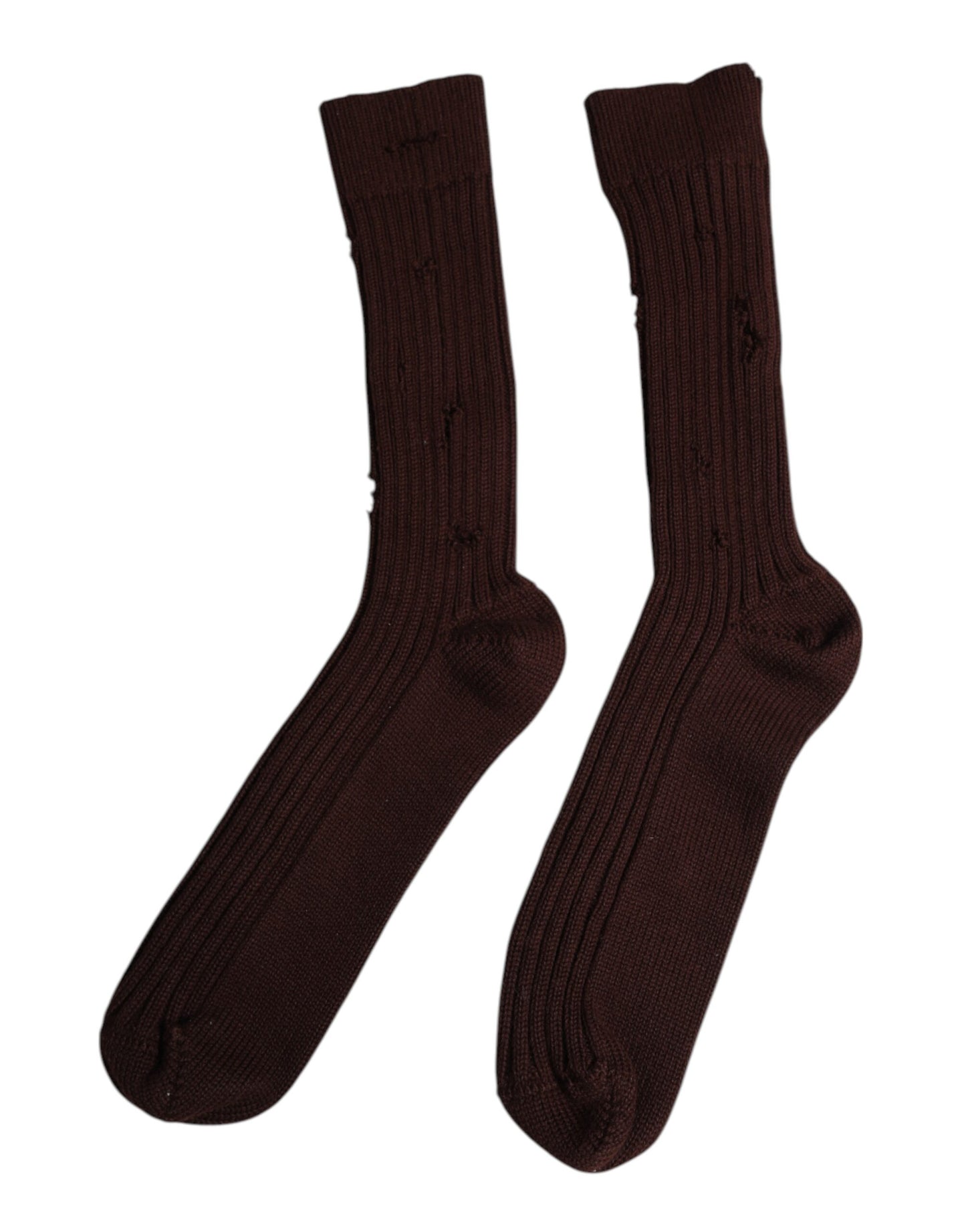 Dolce & Gabbana – Wadenstrümpfe aus brauner Stretch-Baumwolle