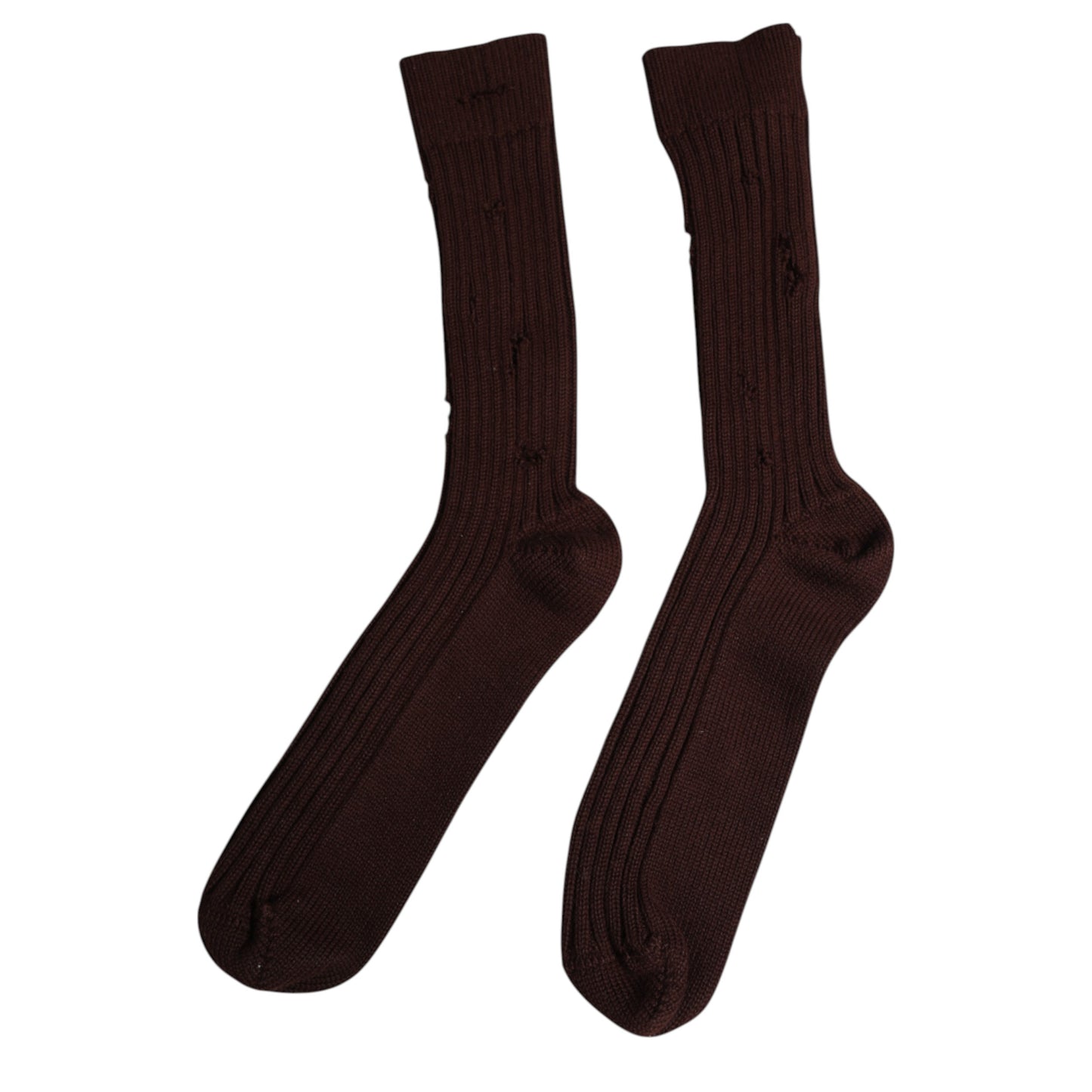 Dolce & Gabbana – Wadenstrümpfe aus brauner Stretch-Baumwolle