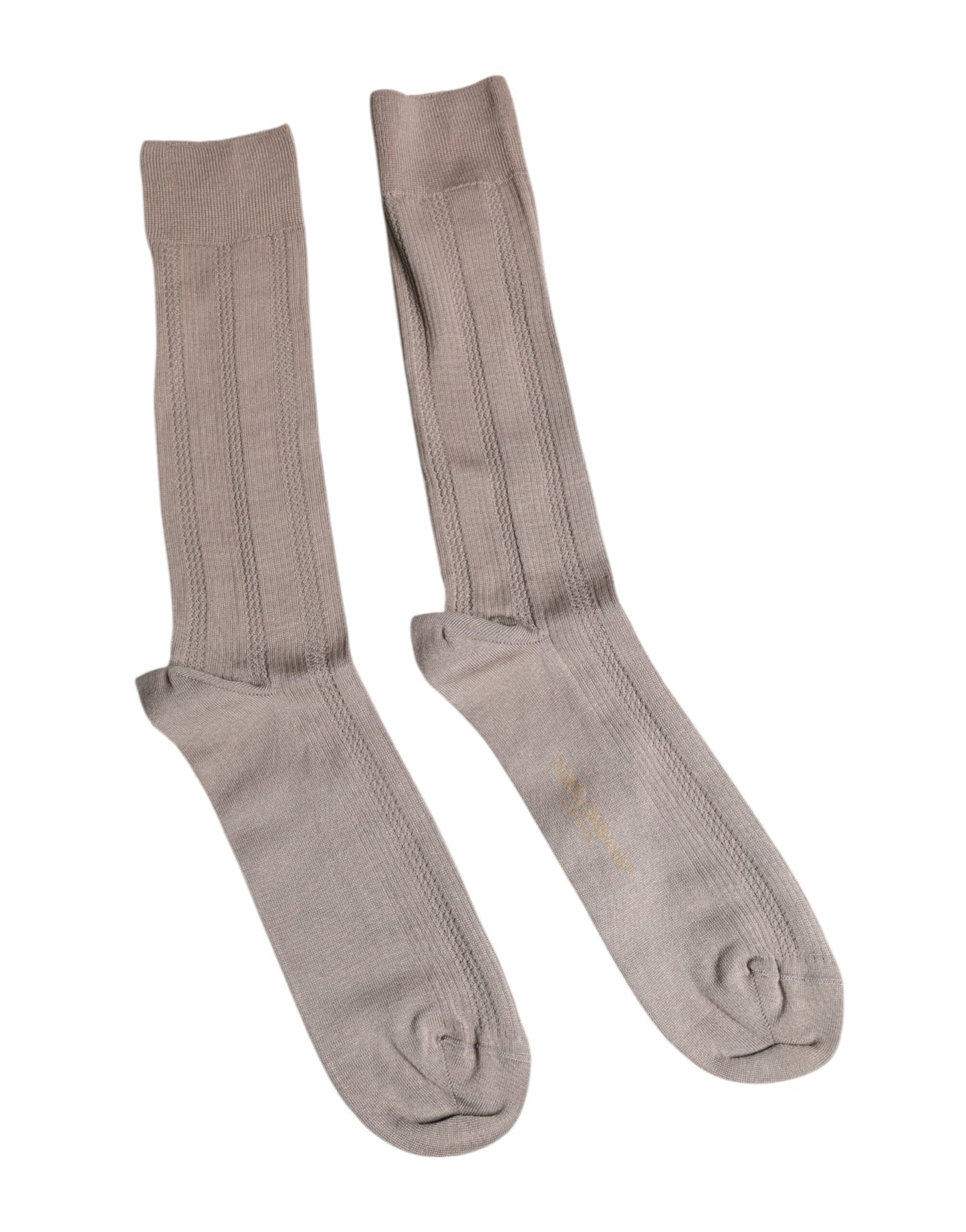 Dolce & Gabbana – Wadenstrümpfe aus brauner Baumwolle mit Stretch-Logo
