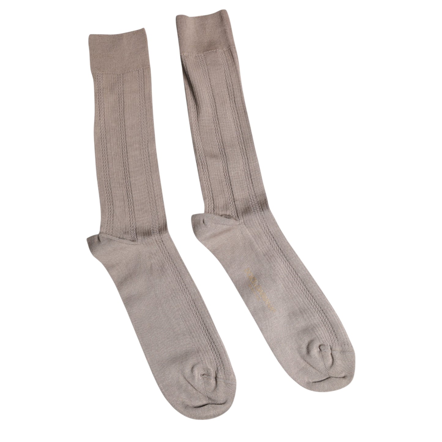 Dolce & Gabbana – Wadenstrümpfe aus brauner Baumwolle mit Stretch-Logo