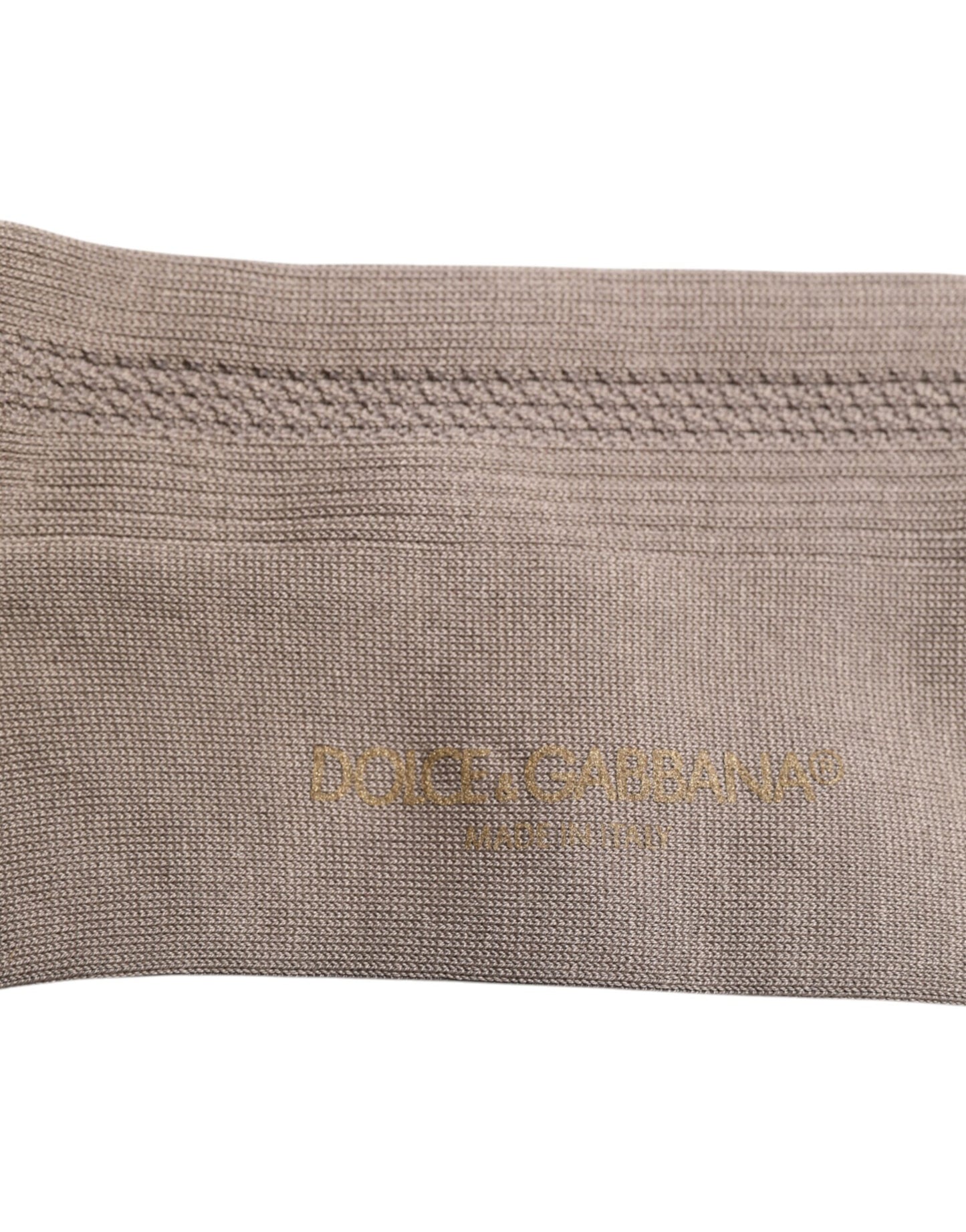 Dolce & Gabbana – Wadenstrümpfe aus brauner Baumwolle mit Stretch-Logo