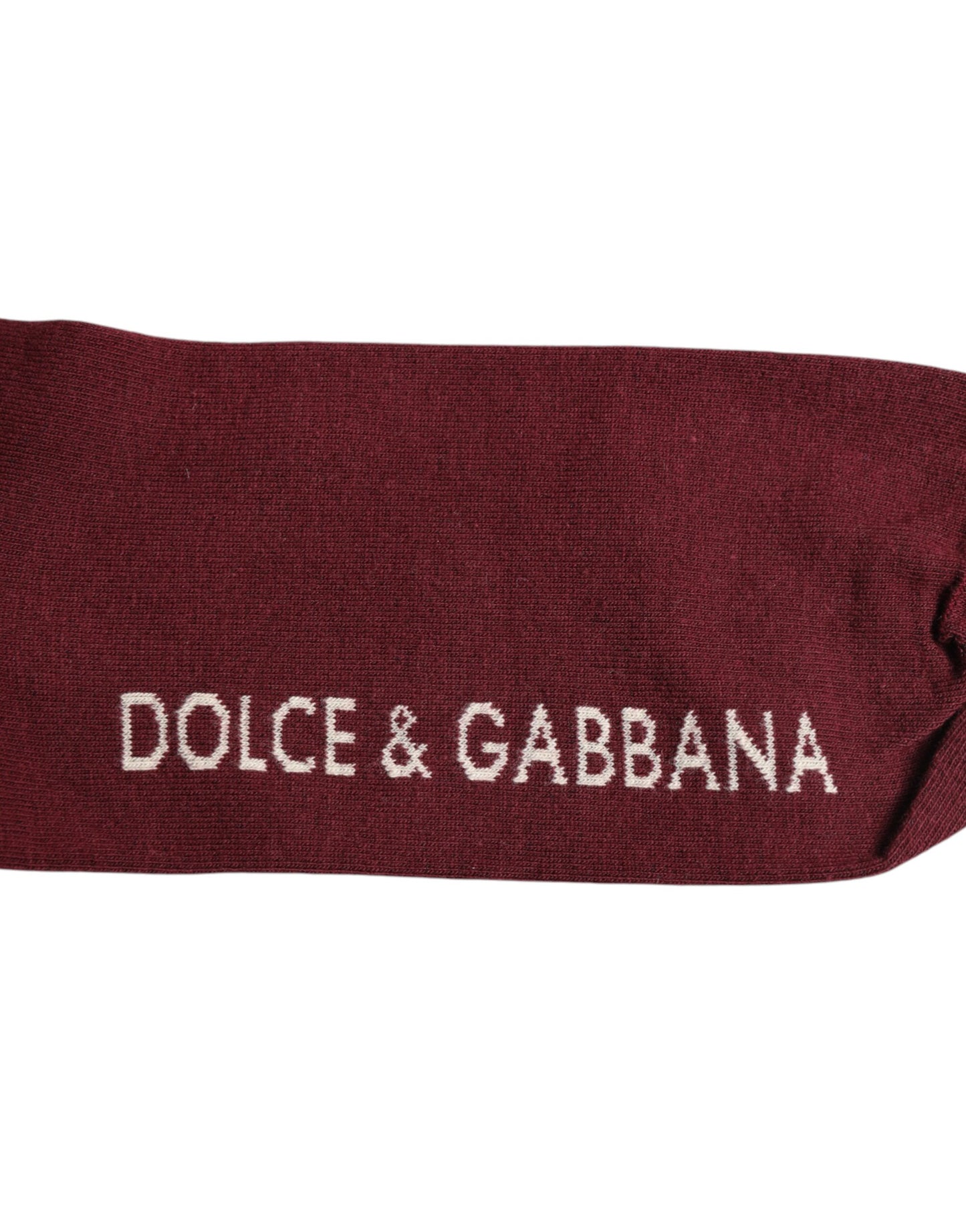 Dolce & Gabbana – Wadenlange Socken mit Stretch-Logo-Print in Burgunderrot