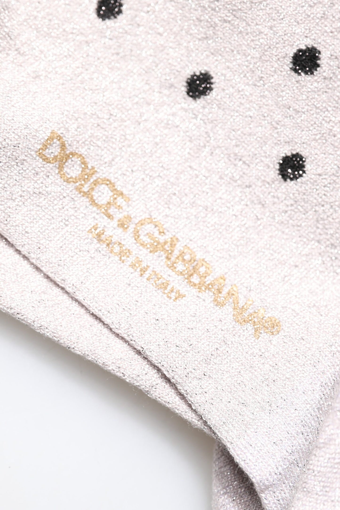 Dolce & Gabbana Graue Viskose-Stretch-Socken mit Punkten