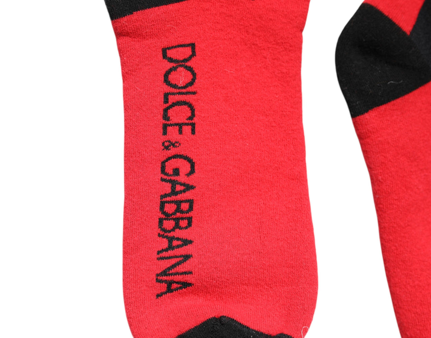 Rote, bedruckte Socken aus Stretch-Baumwolle von Dolce & Gabbana