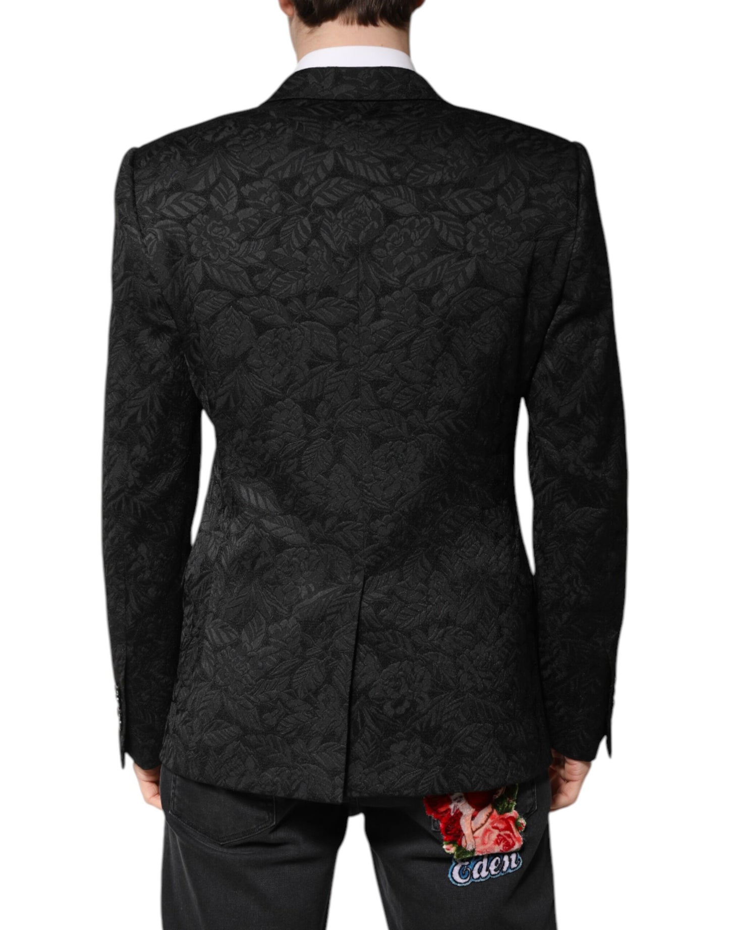 Dolce & Gabbana Schwarzer MARTINI Brokat-Einreiher-Blazer