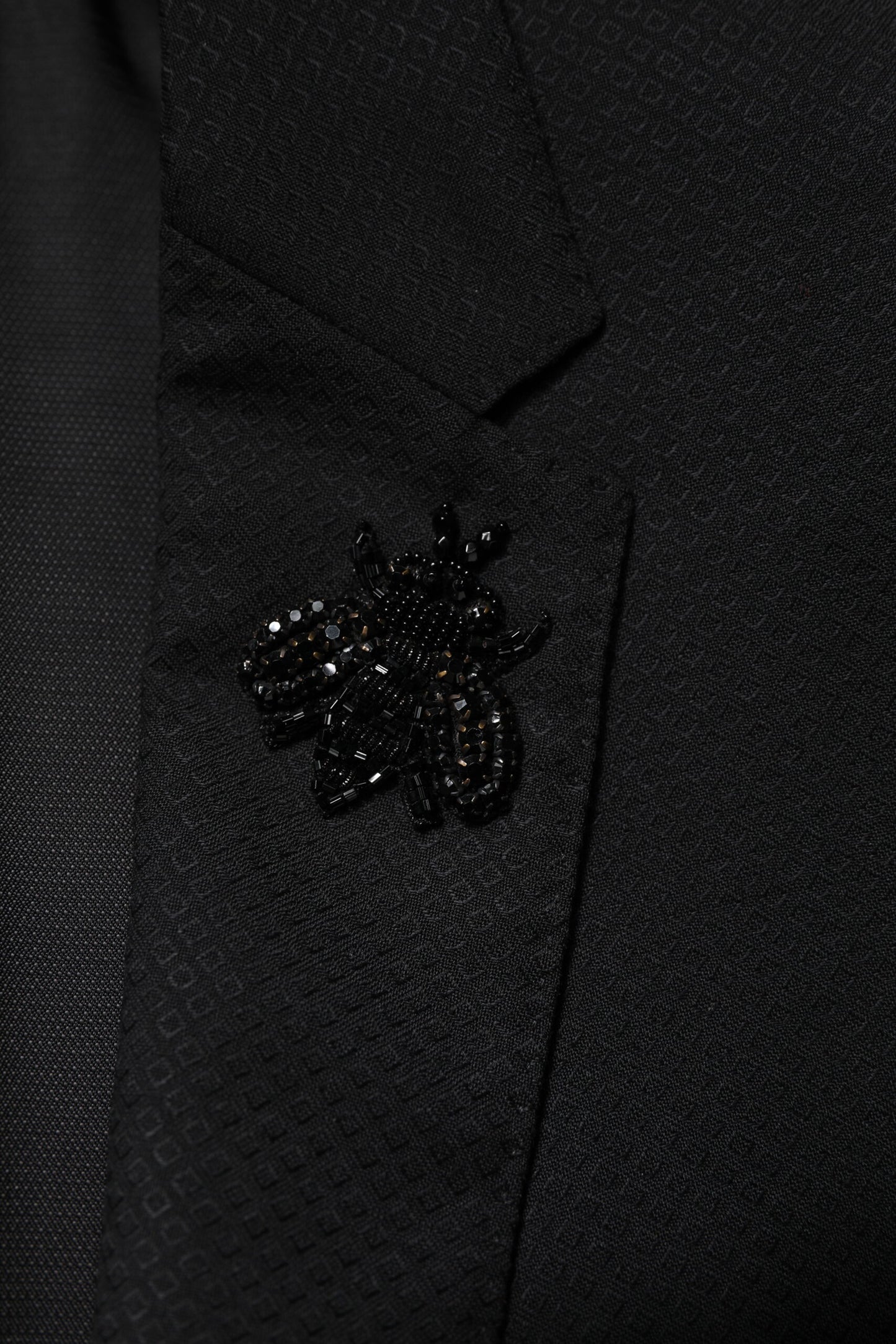 Dolce & Gabbana – Schwarzer, einreihiger, zweiteiliger Anzug aus Wolle