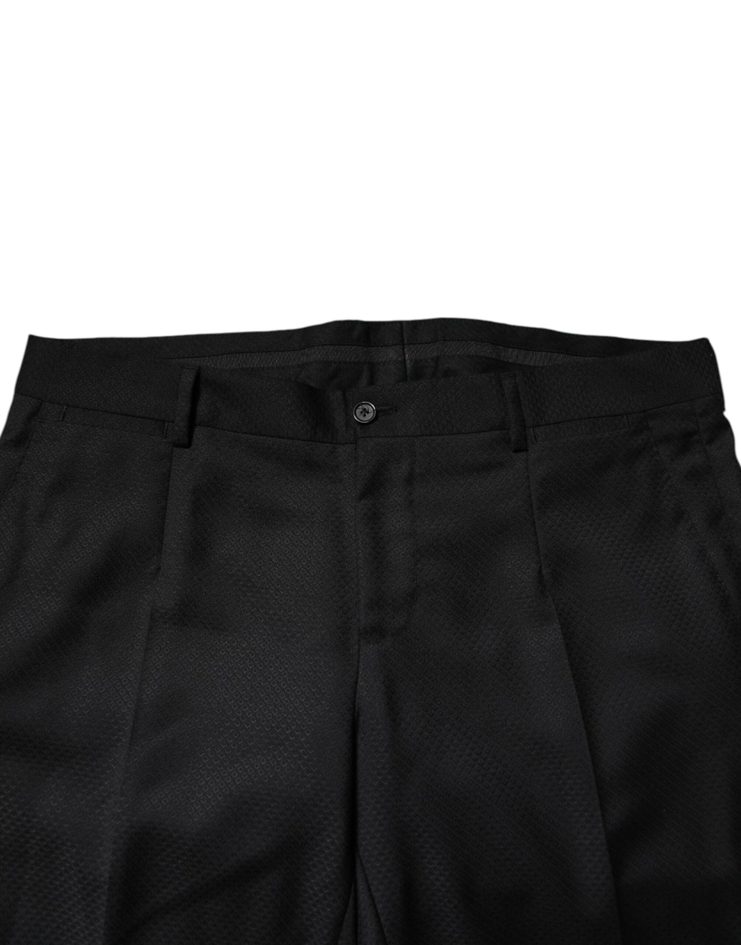 Dolce & Gabbana – Schwarzer, einreihiger, zweiteiliger Anzug aus Wolle
