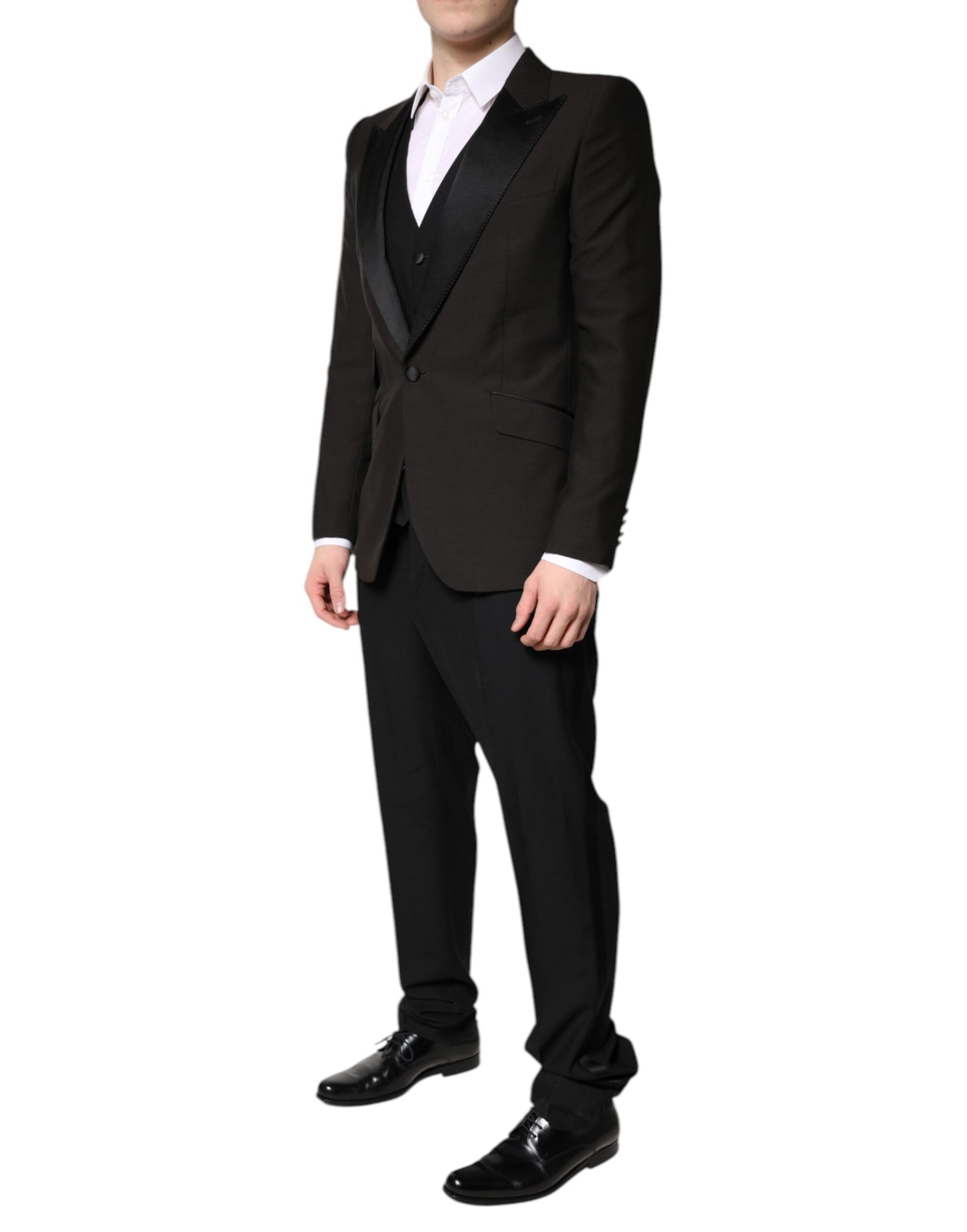 Dolce & Gabbana – Schwarzer, einreihiger, formeller 3-teiliger Anzug