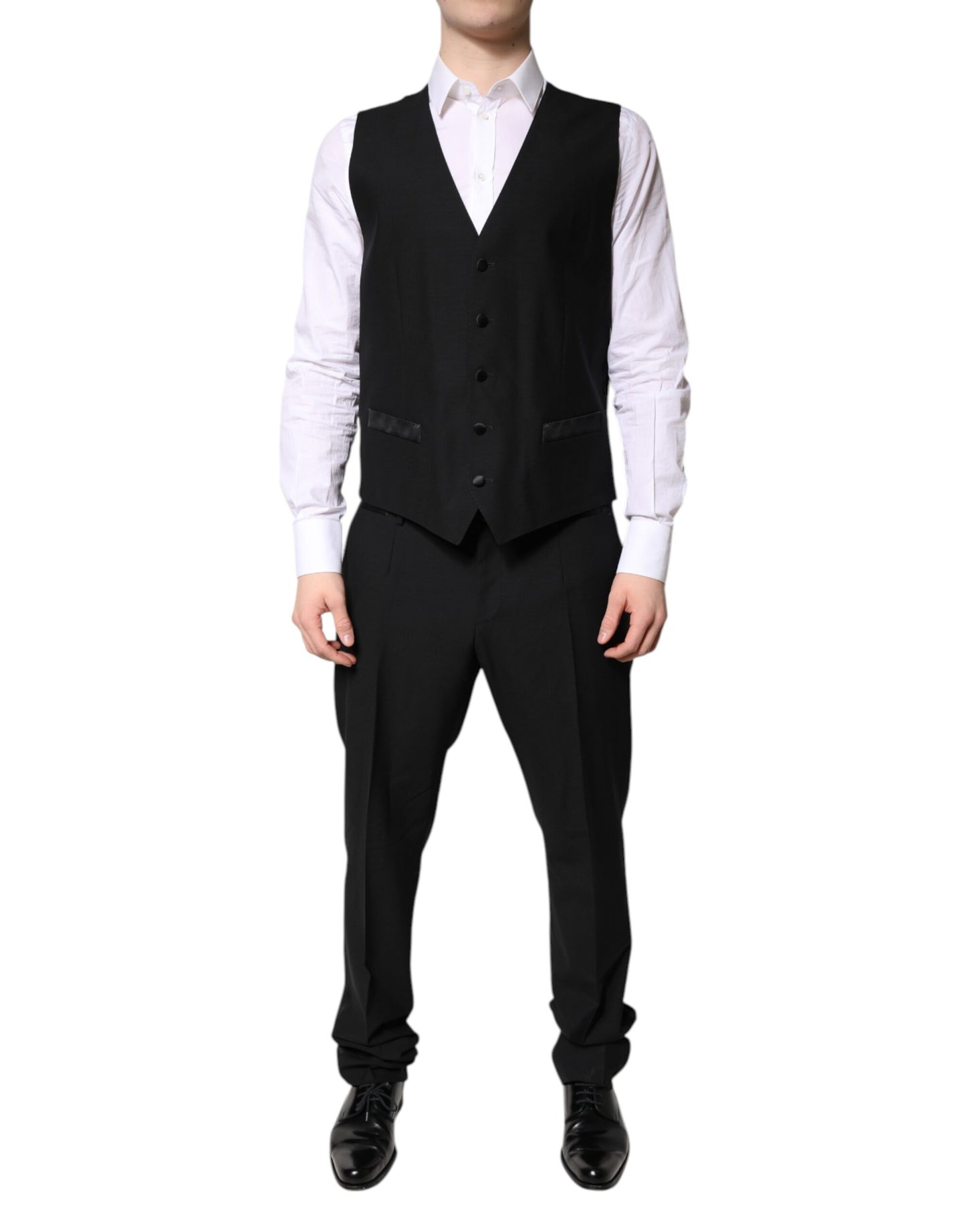 Dolce & Gabbana – Schwarzer, einreihiger, formeller 3-teiliger Anzug