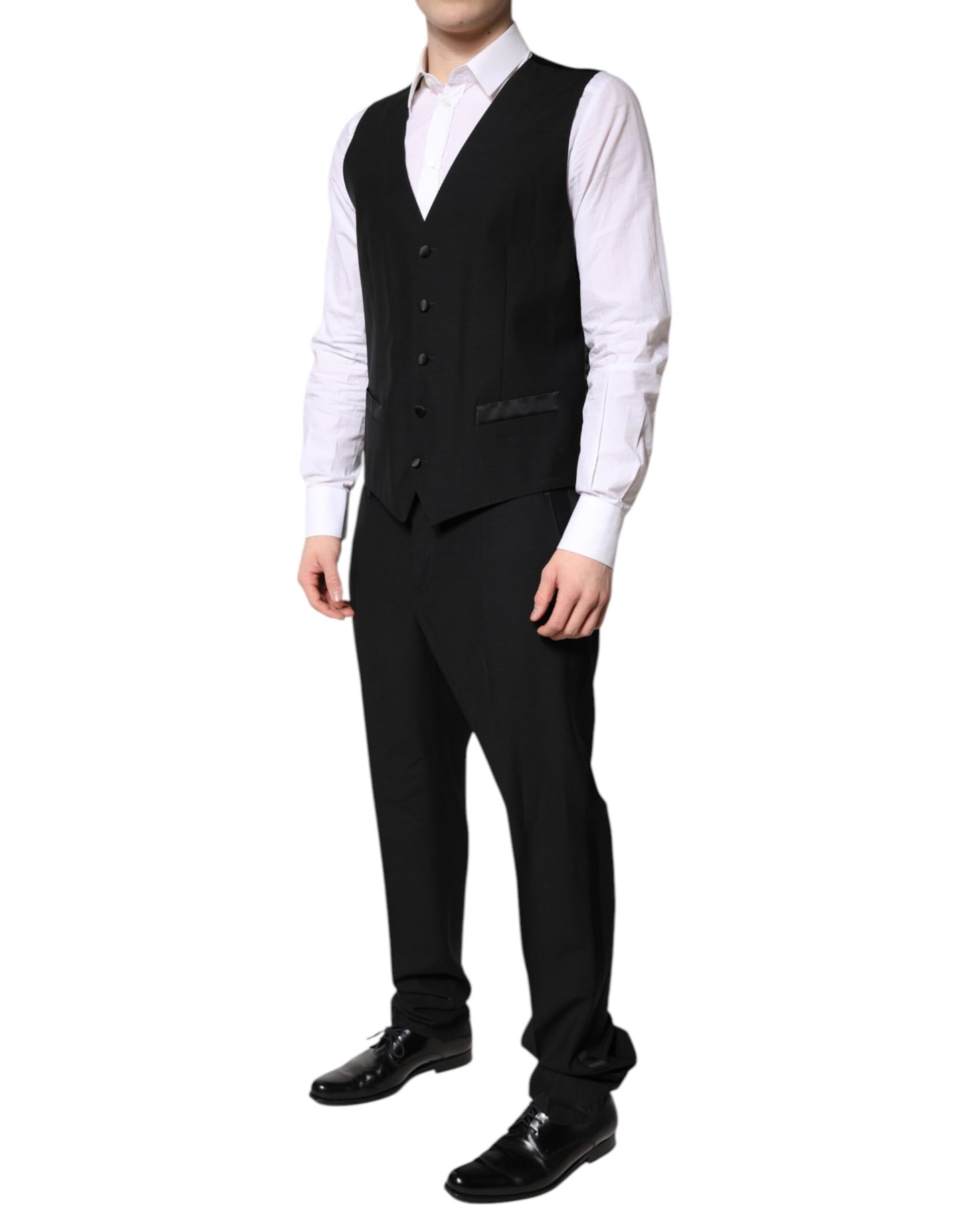Dolce & Gabbana – Schwarzer, einreihiger, formeller 3-teiliger Anzug