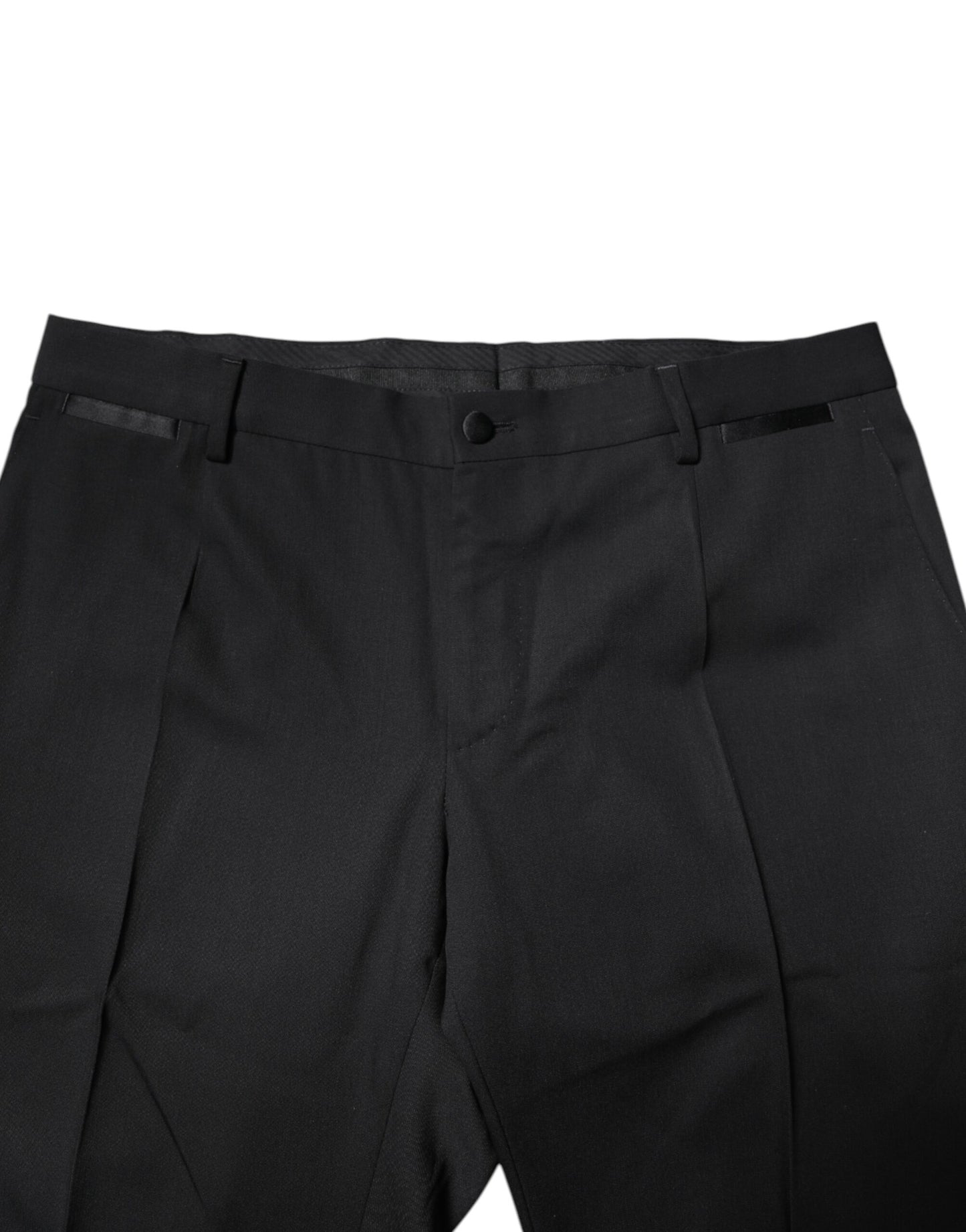 Dolce & Gabbana – Schwarzer, einreihiger, zweiteiliger Anzug aus Wolle