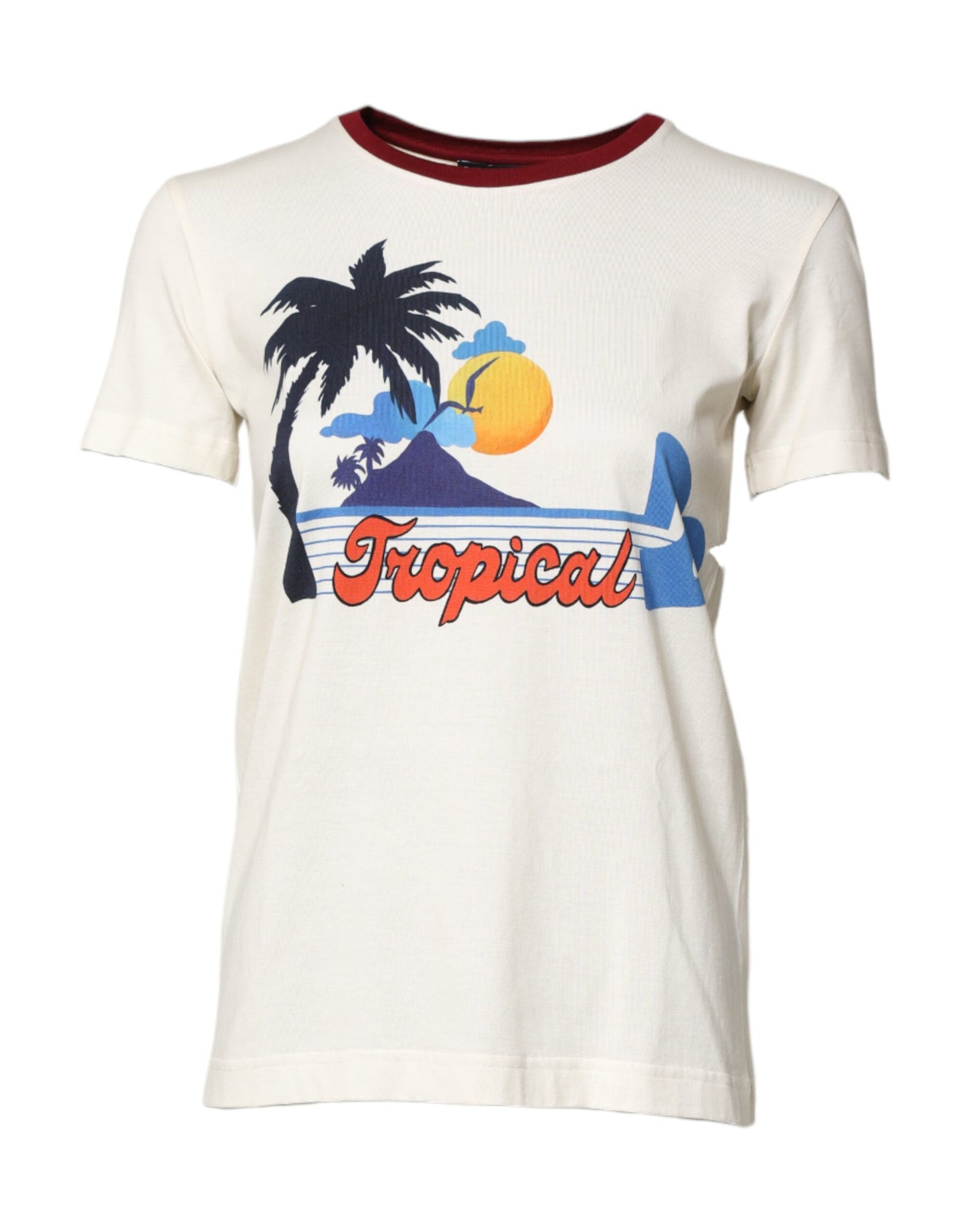 Dolce & Gabbana – Weißes, kurzärmliges T-Shirt mit Baumwolldruck