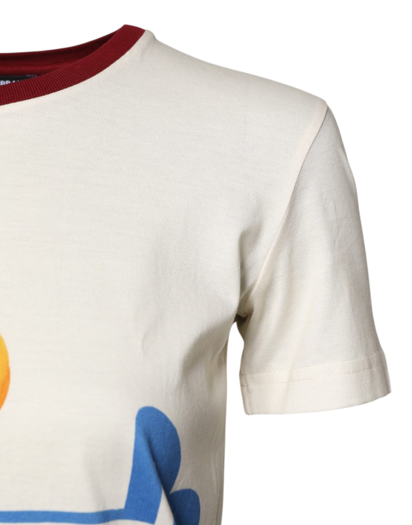Dolce & Gabbana – Weißes, kurzärmliges T-Shirt mit Baumwolldruck