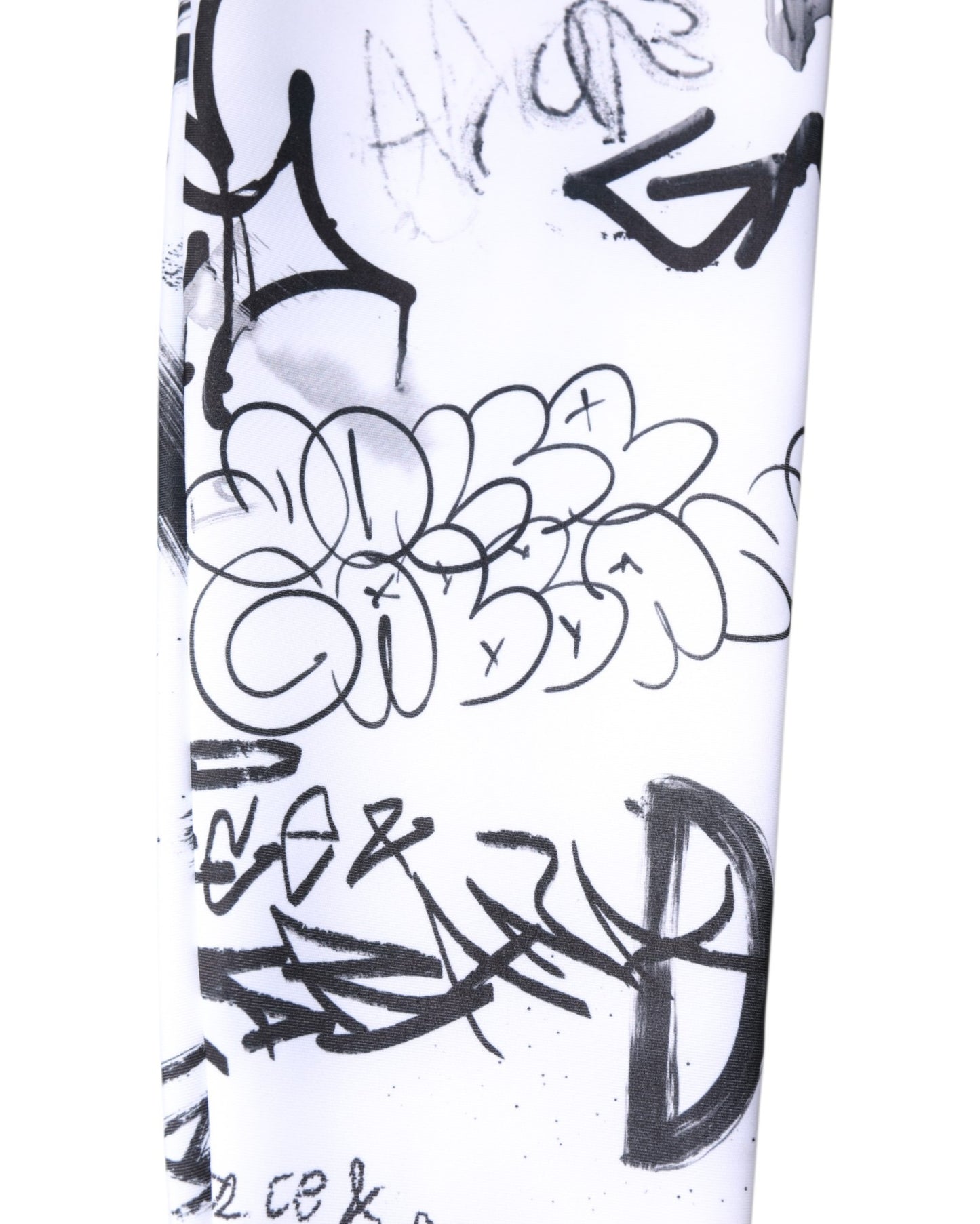 Dolce & Gabbana – Wadenstrümpfe aus weißer Baumwolle mit Graffiti-Motiv