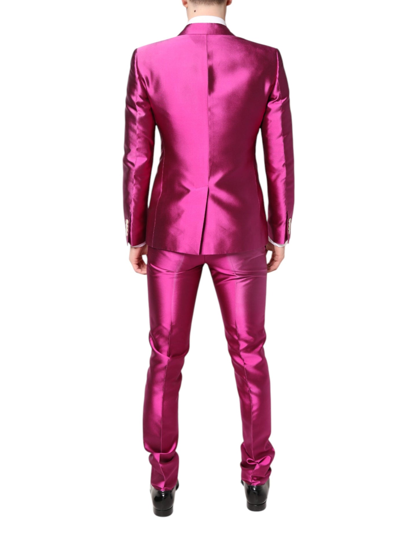 Dolce & Gabbana – Zweireihiger 3-teiliger Anzug „SICILIA“, Pink