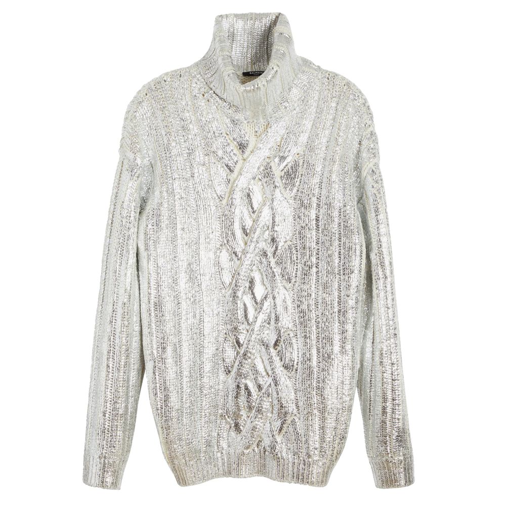 Balmain Brauner Rollkragenpullover aus Wolle für Herren