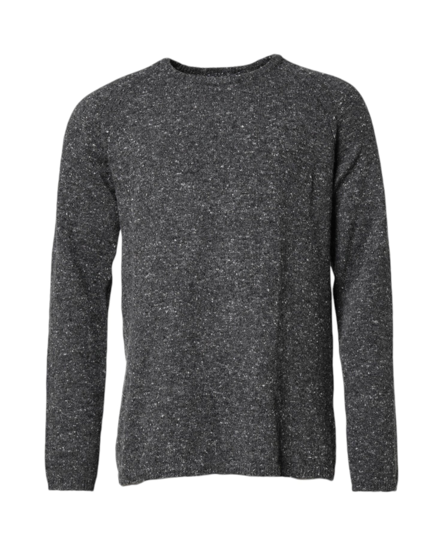 Dolce & Gabbana Grauer Wollstrickpullover mit Rundhalsausschnitt