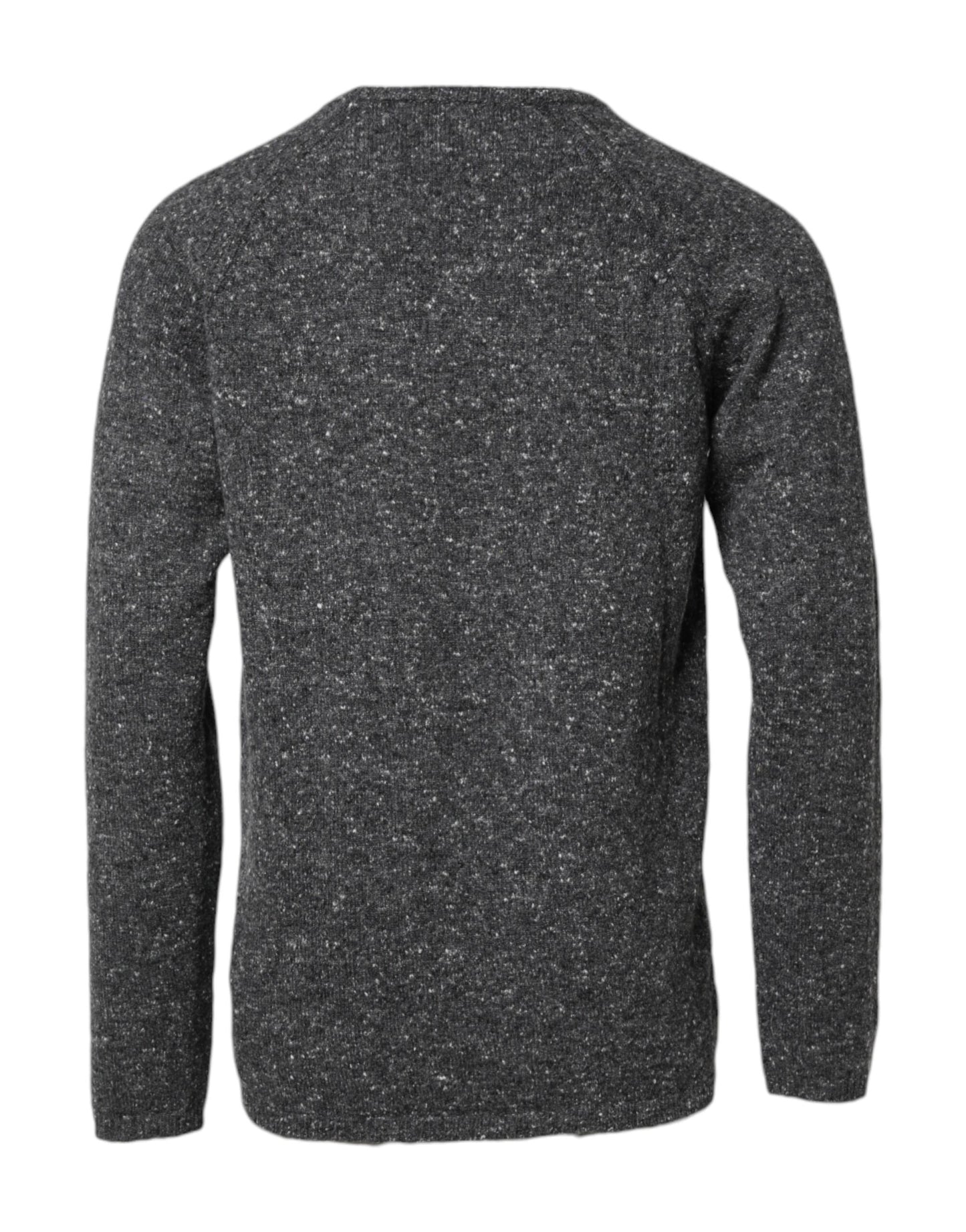 Dolce & Gabbana Grauer Wollstrickpullover mit Rundhalsausschnitt