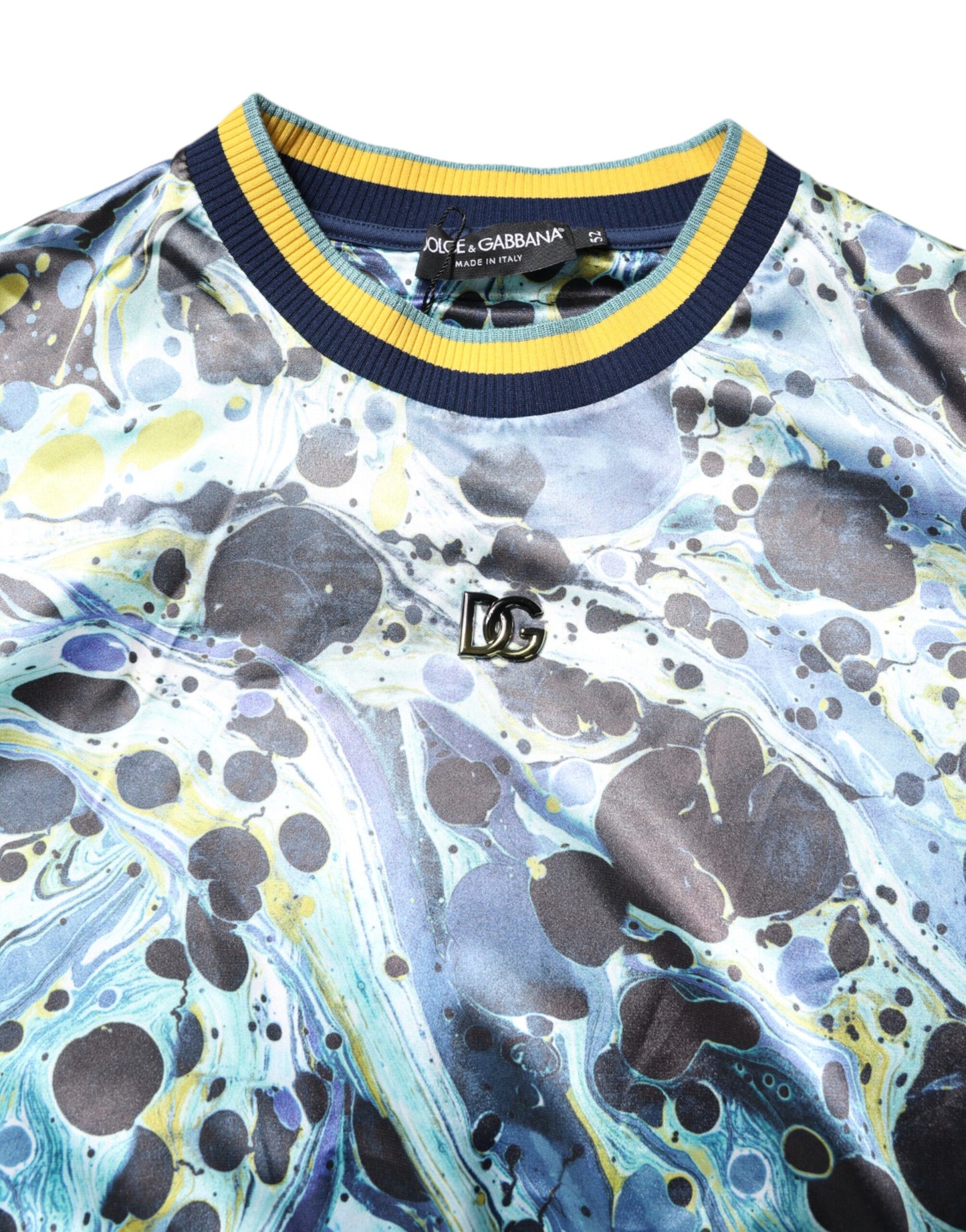 Dolce & Gabbana Herrenpullover mit mehrfarbigem Marmordruck