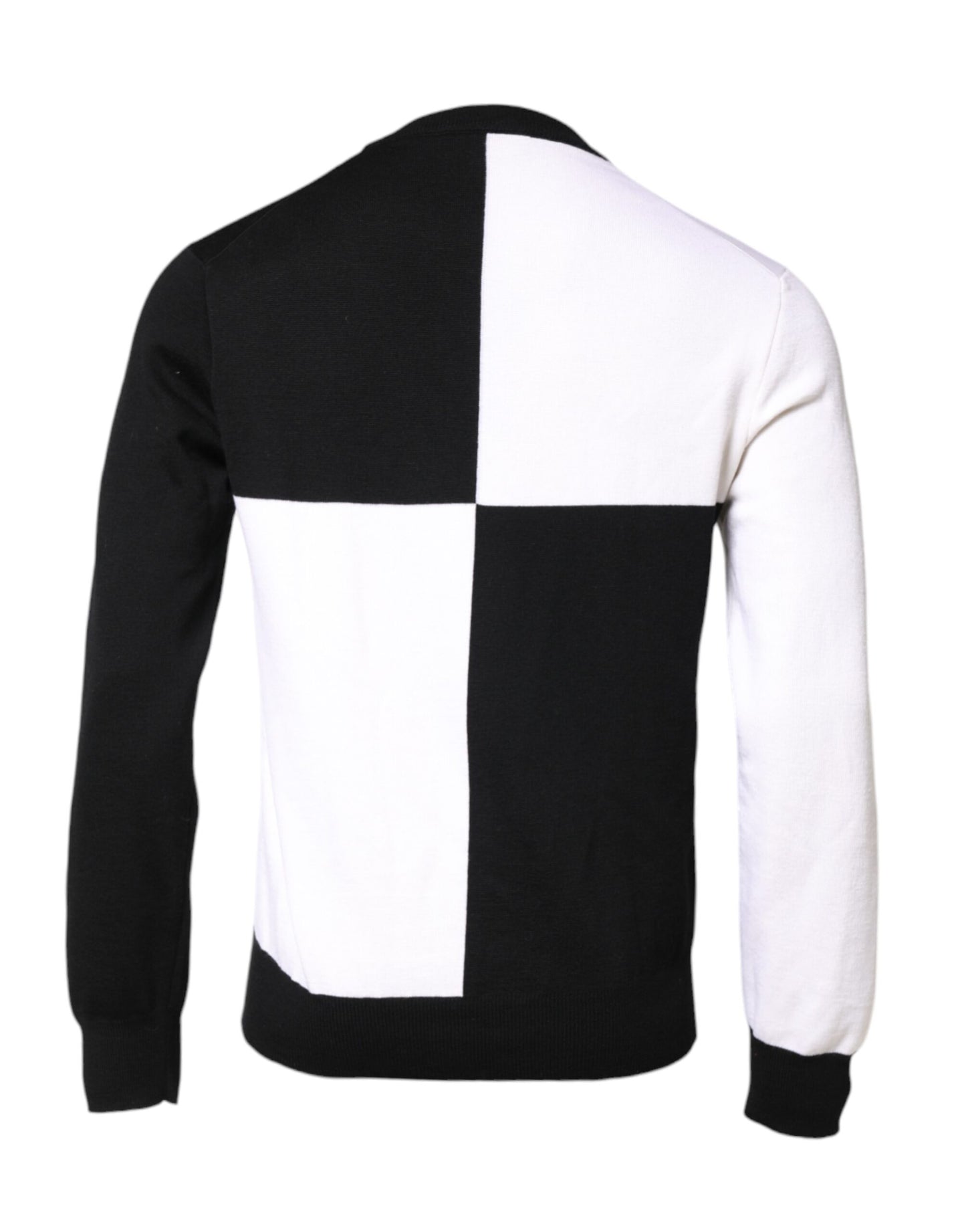 Dolce & Gabbana – Schwarz-weißer Strickpullover mit Logo-Print