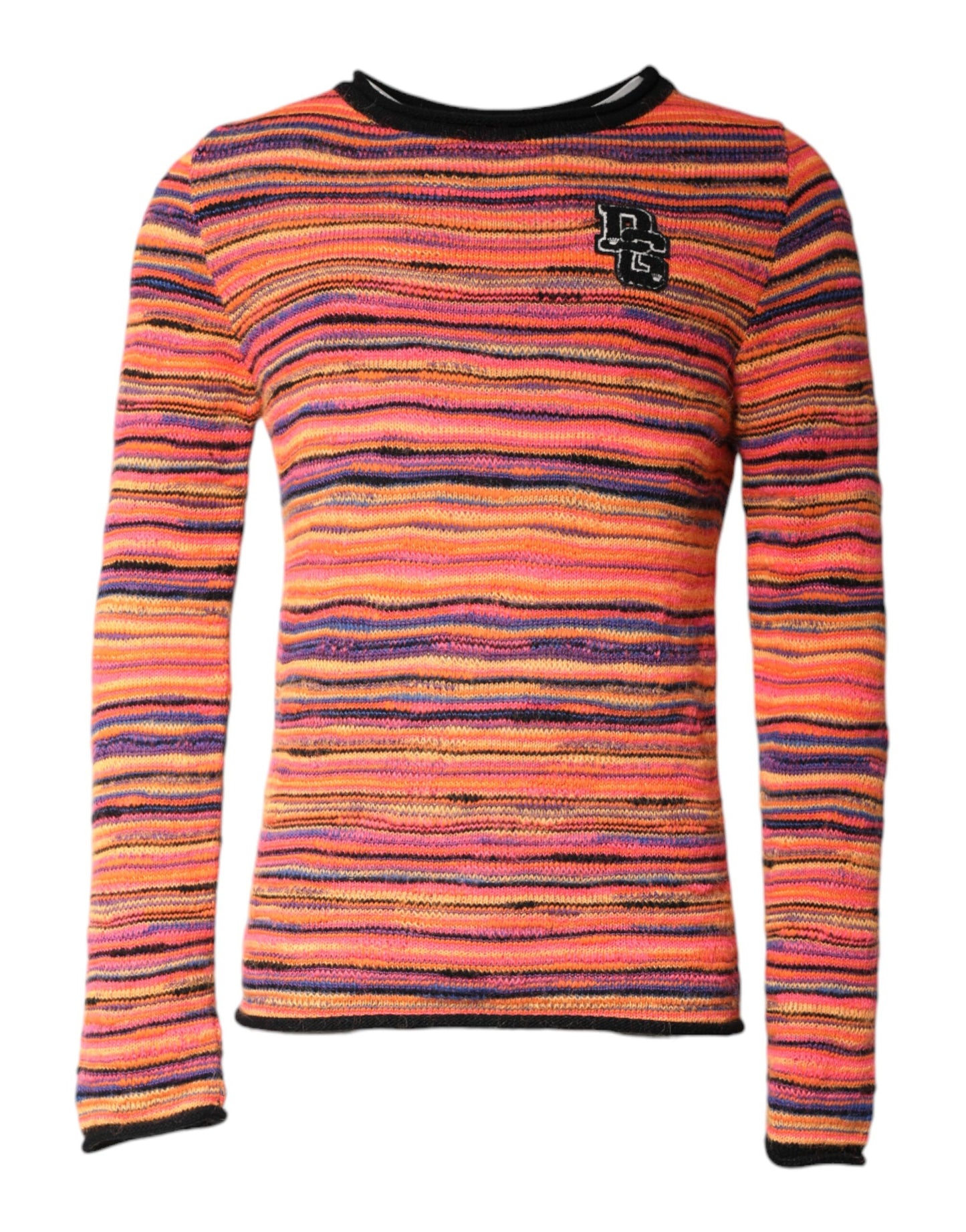 Dolce & Gabbana Mehrfarbiger Wollpullover mit DGLogo-Strick