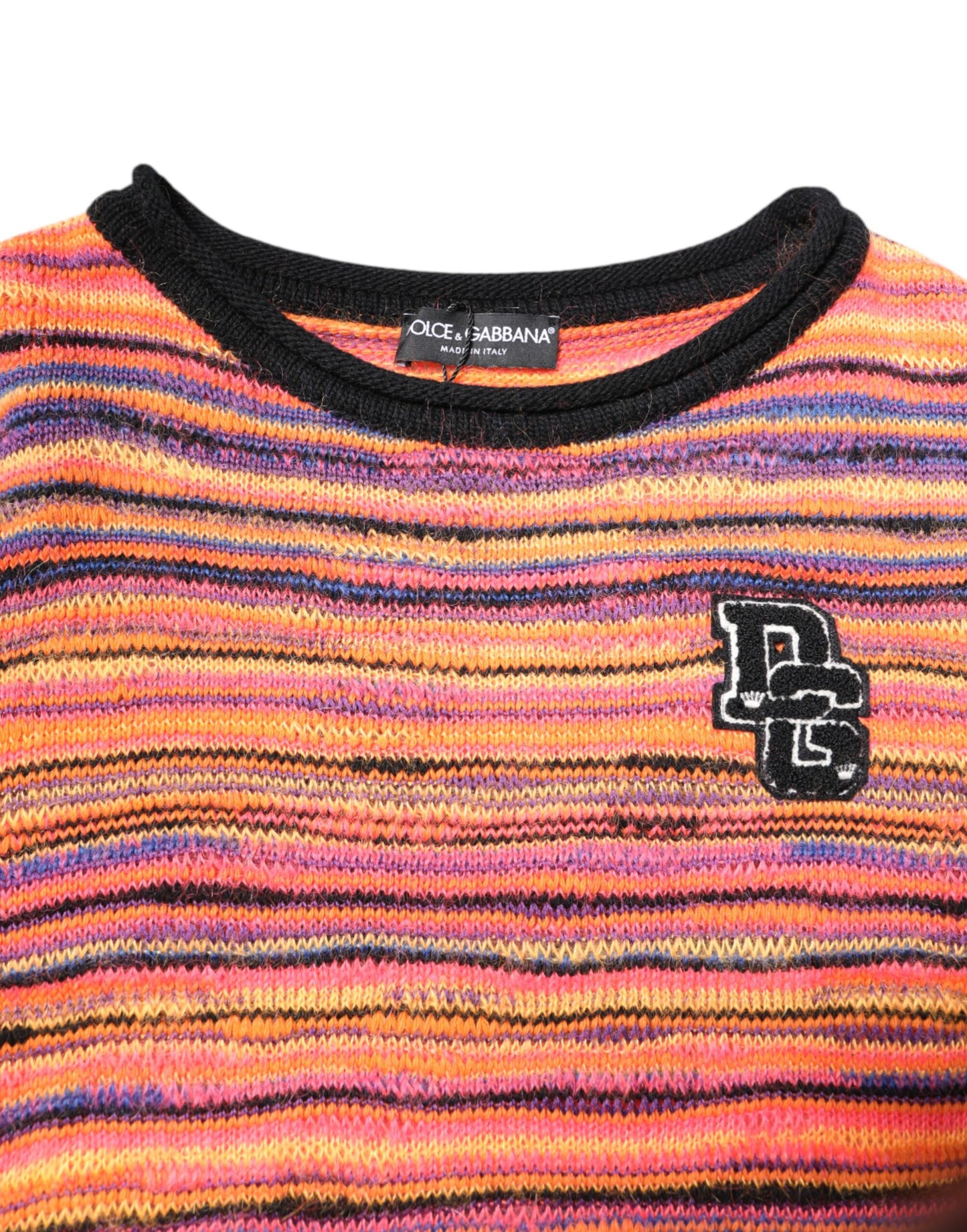 Dolce & Gabbana Mehrfarbiger Wollpullover mit DGLogo-Strick