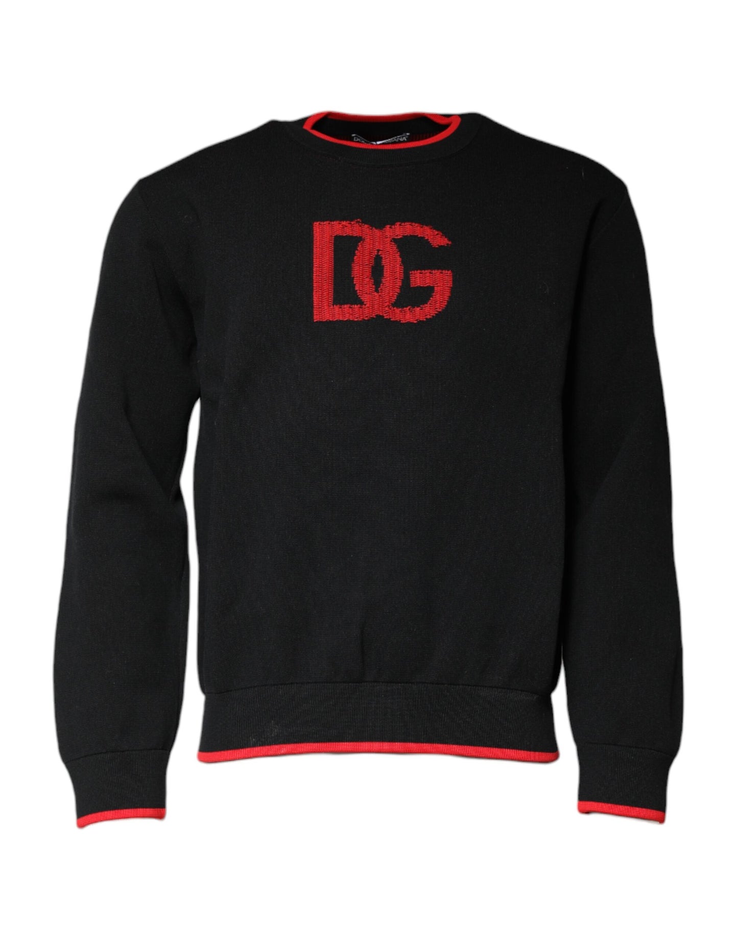 Dolce & Gabbana Schwarzer Nylon-Strickpullover mit DGLogo für Herren