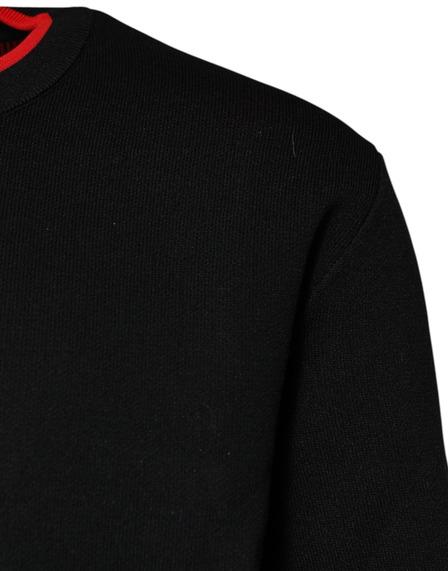 Dolce & Gabbana Schwarzer Nylon-Strickpullover mit DGLogo für Herren