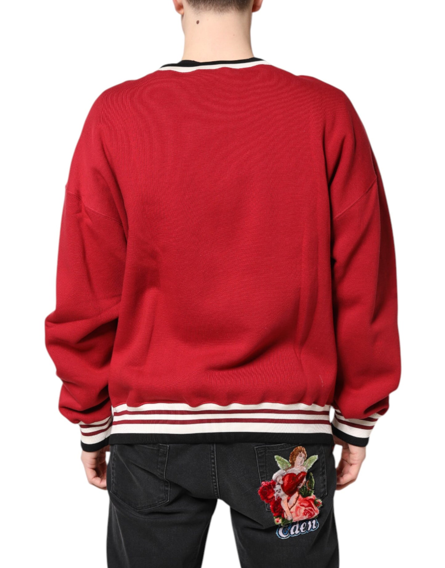 Dolce & Gabbana Roter Pailletten-Strickpullover