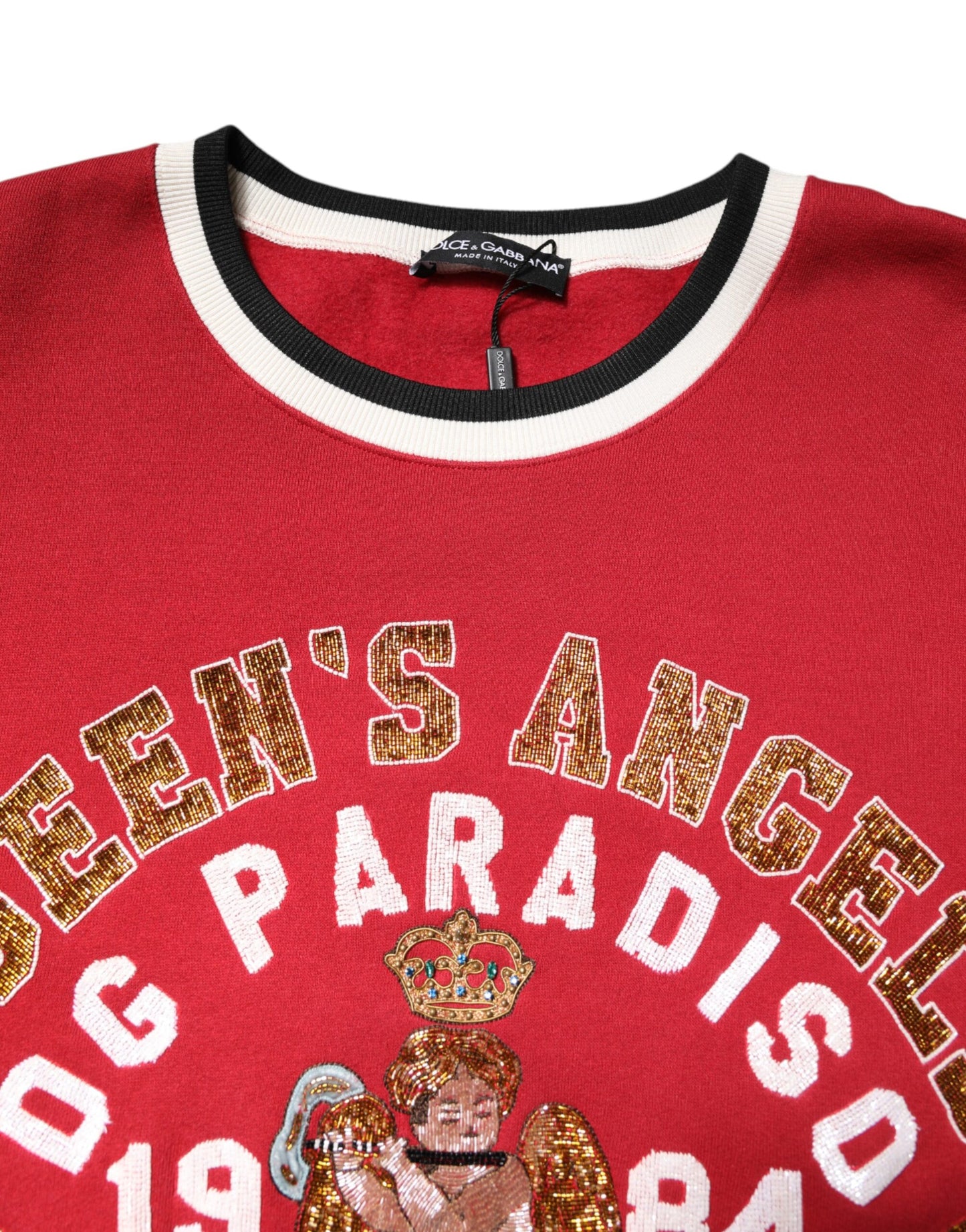 Dolce & Gabbana Roter Pailletten-Strickpullover
