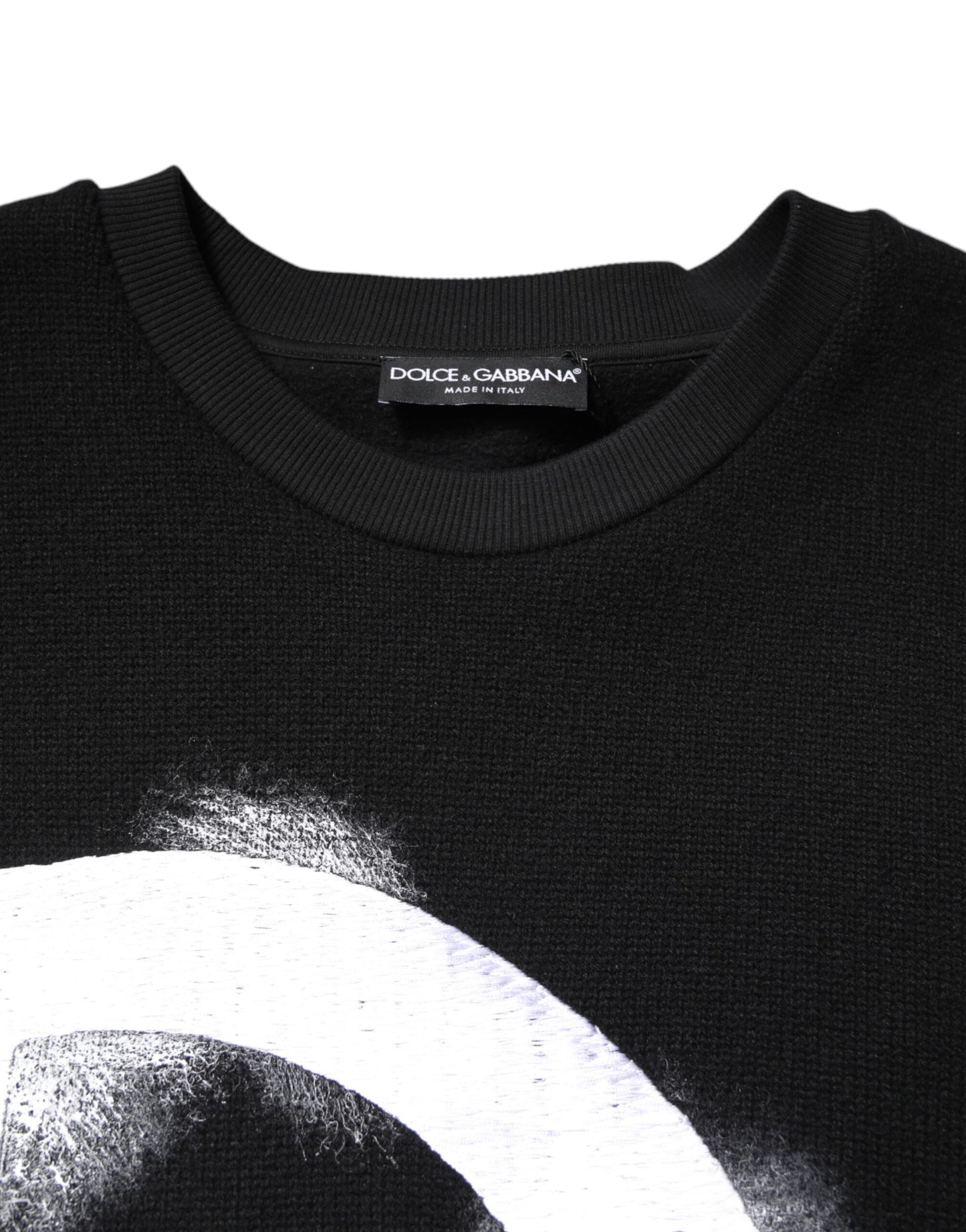 Dolce & Gabbana – Schwarzer Pullover mit Logo-Print aus Baumwolle für Herren