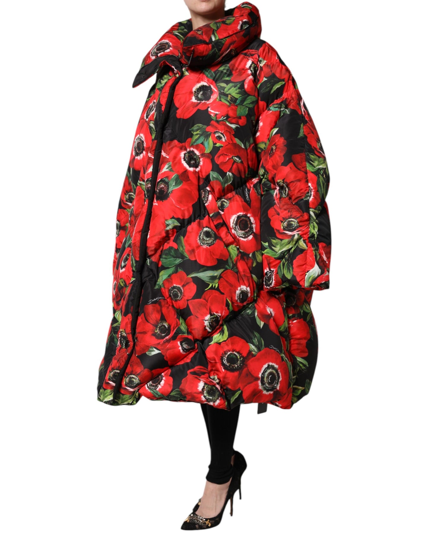 Dolce & Gabbana – Wattierte Jacke mit durchgehendem Reißverschluss und mehrfarbigem Blumenmuster