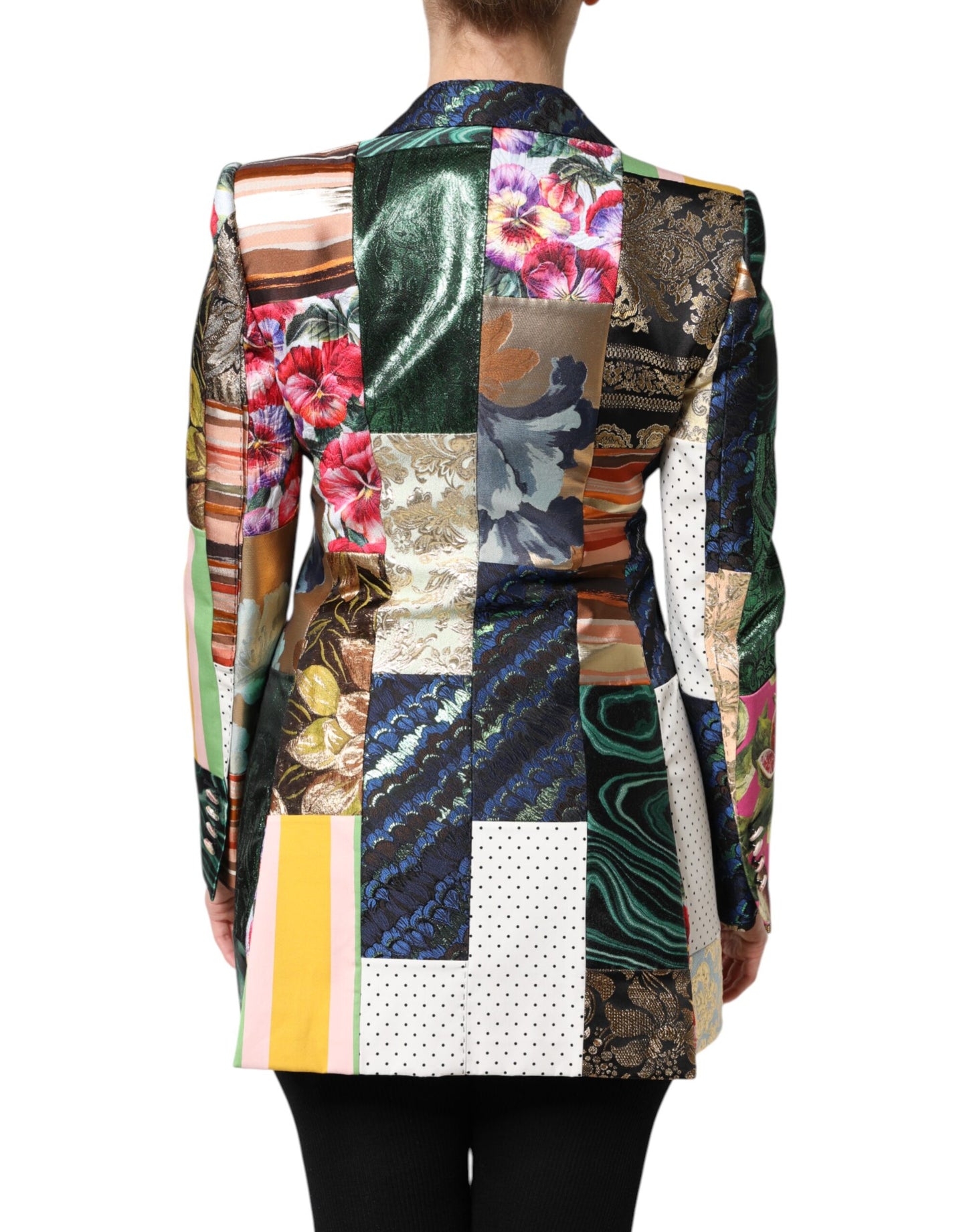 Dolce & Gabbana – Mehrfarbige Jacquardjacke mit floralem Patchwork