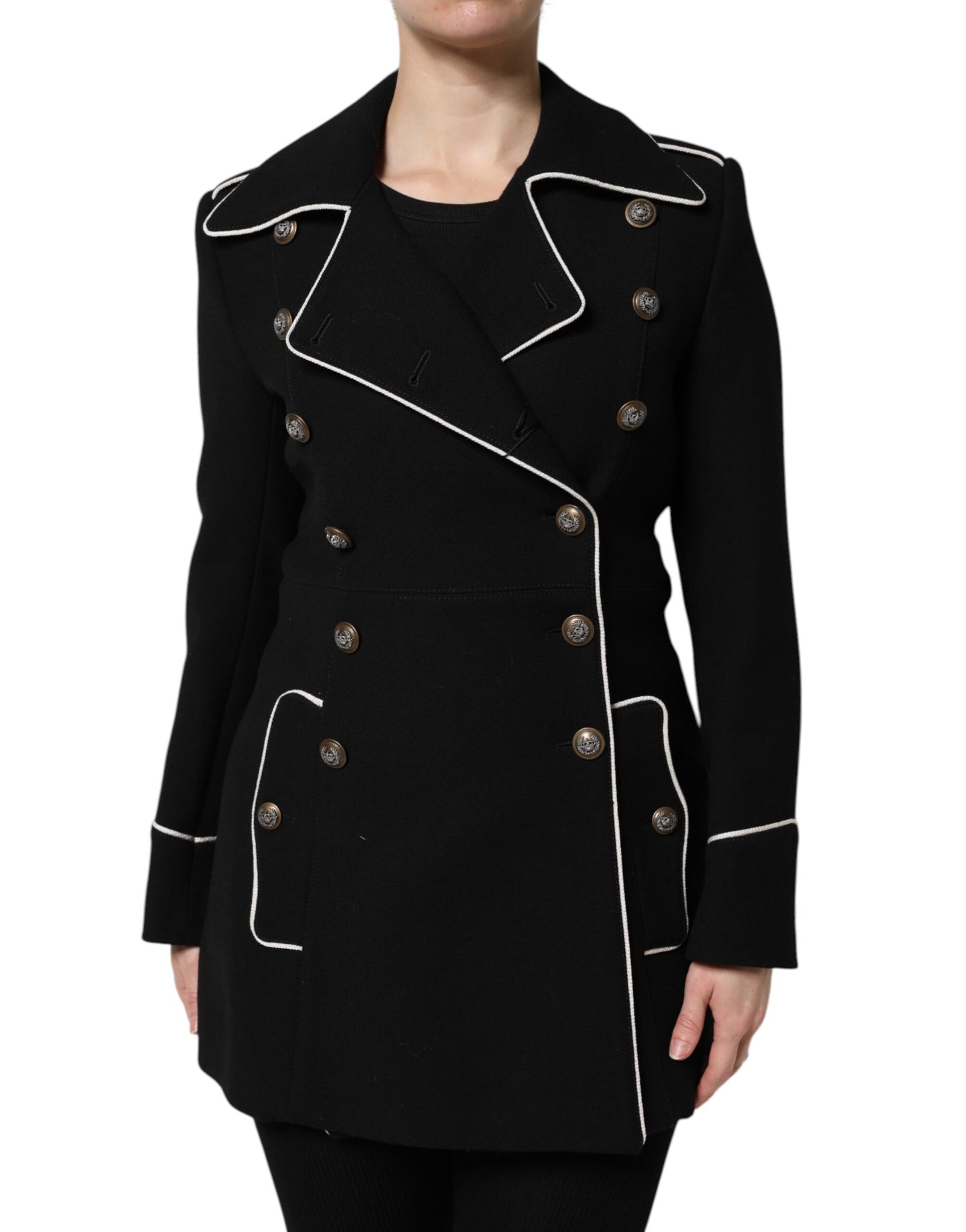 Dolce & Gabbana – Zweireihiger Blazer aus schwarzer Wolle