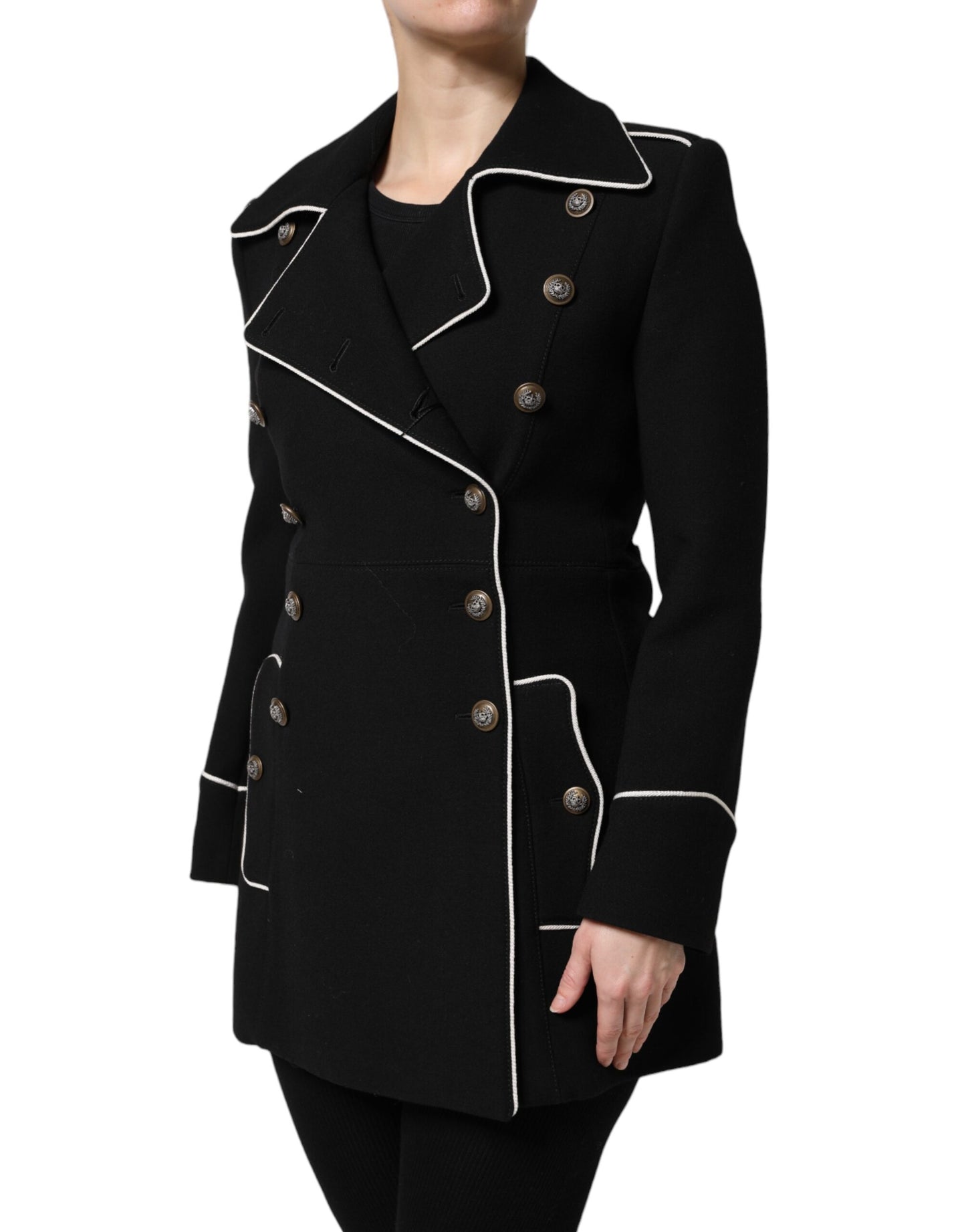 Dolce & Gabbana – Zweireihiger Blazer aus schwarzer Wolle