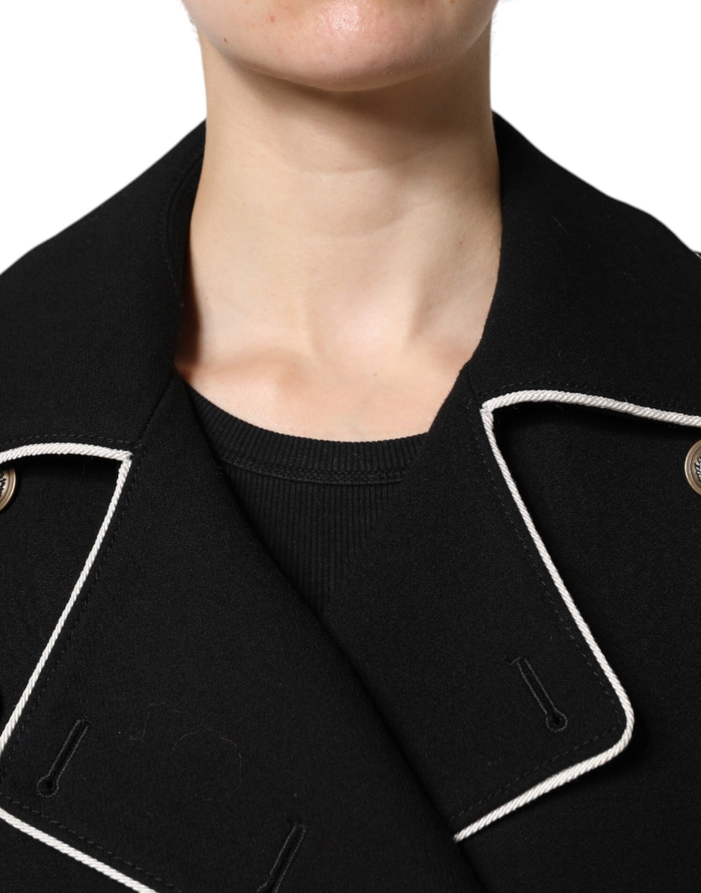 Dolce & Gabbana – Zweireihiger Blazer aus schwarzer Wolle