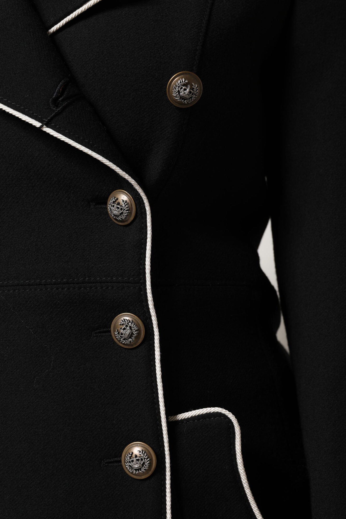 Dolce & Gabbana – Zweireihiger Blazer aus schwarzer Wolle