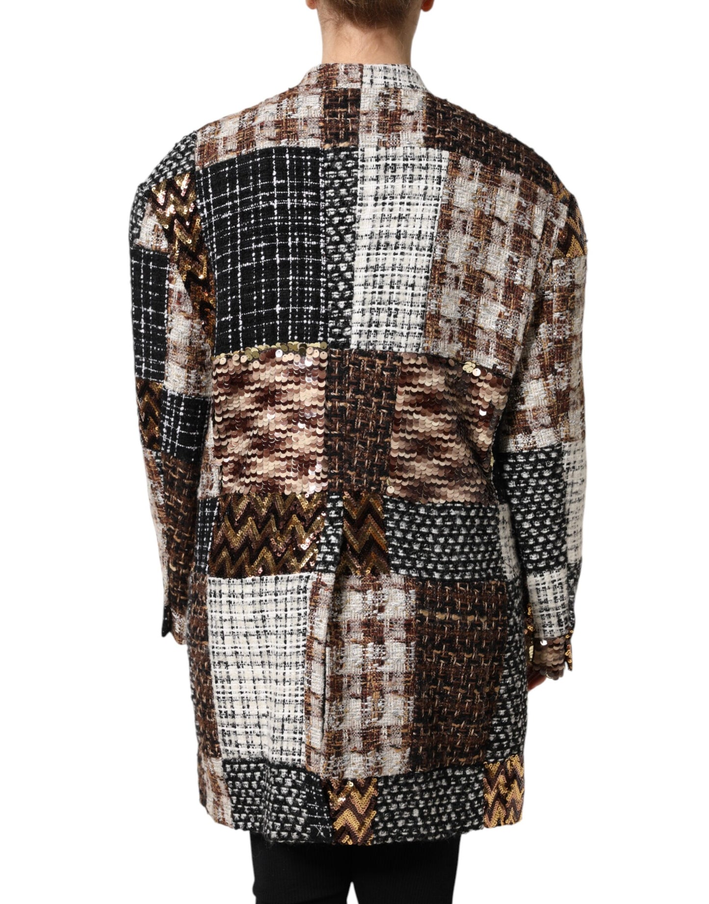 Dolce & Gabbana – Mehrfarbige Patchwork-Knopfjacke