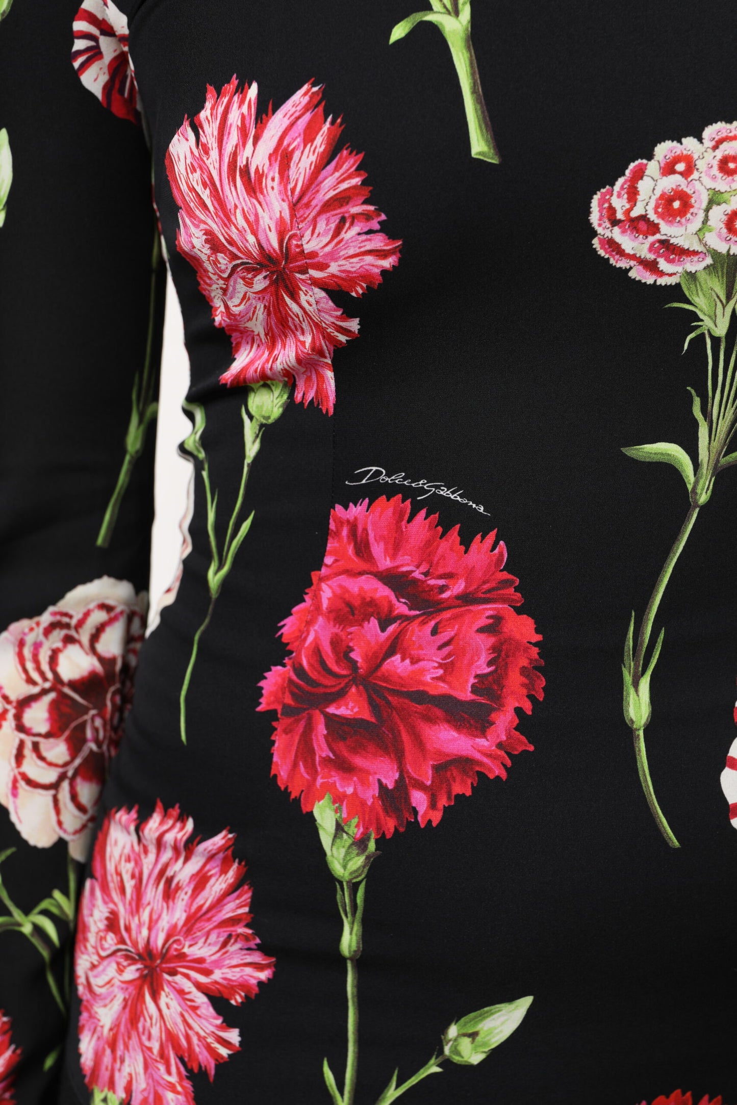 Dolce & Gabbana Schwarzes, langärmliges Blusentop für Damen mit Blumenmuster