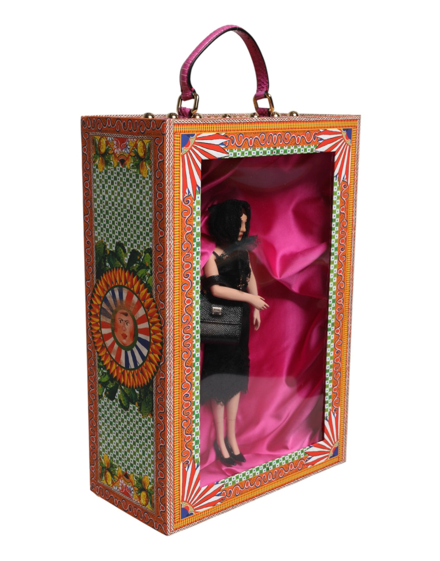 Dolce & Gabbana Schwarzes Kleid Keramik Porzellan Mode Leder Sicily Dolls