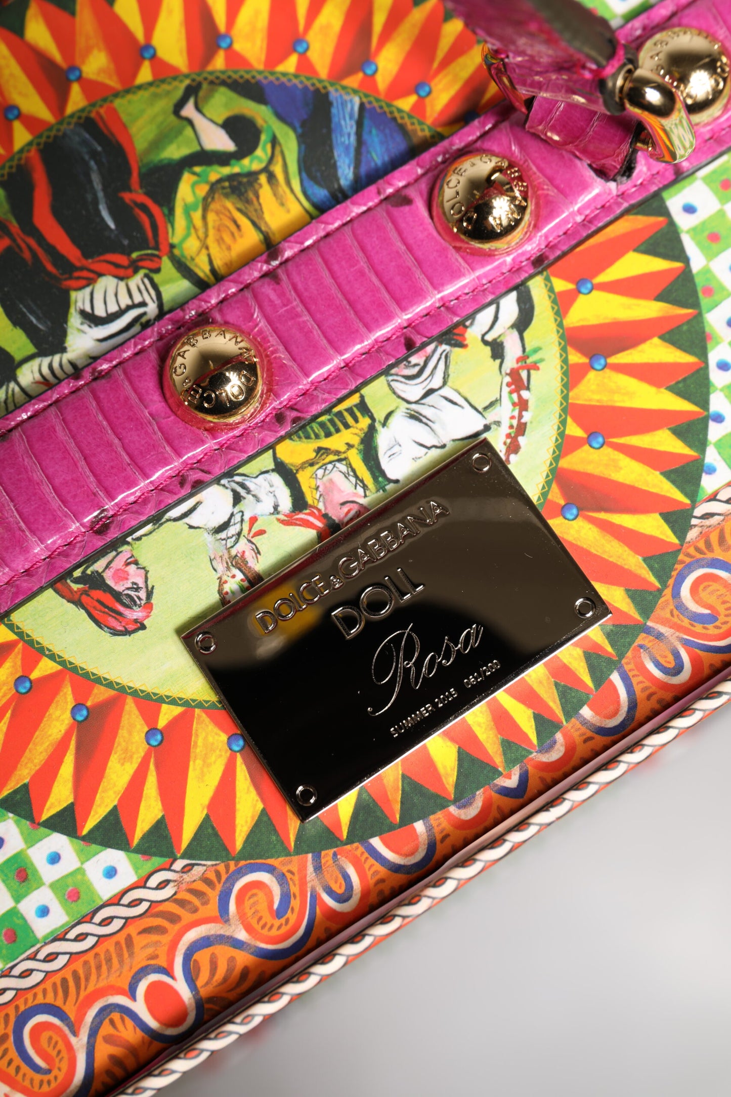 Dolce & Gabbana Rosa Kleid Keramik Porzellan Mode Leder Sicily Puppen