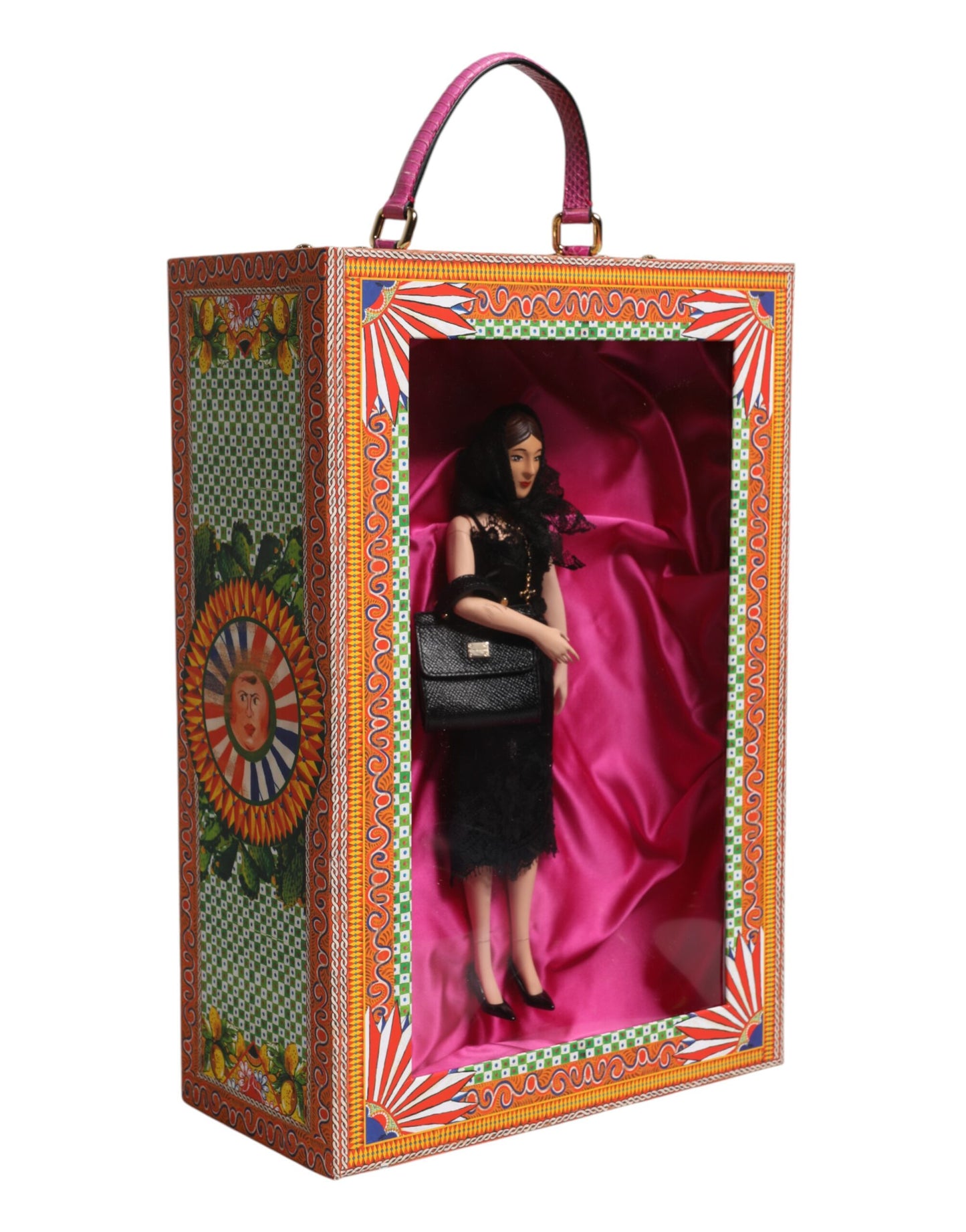 Dolce & Gabbana Schwarzes Kleid Keramik Porzellan Mode Leder Sicily Dolls