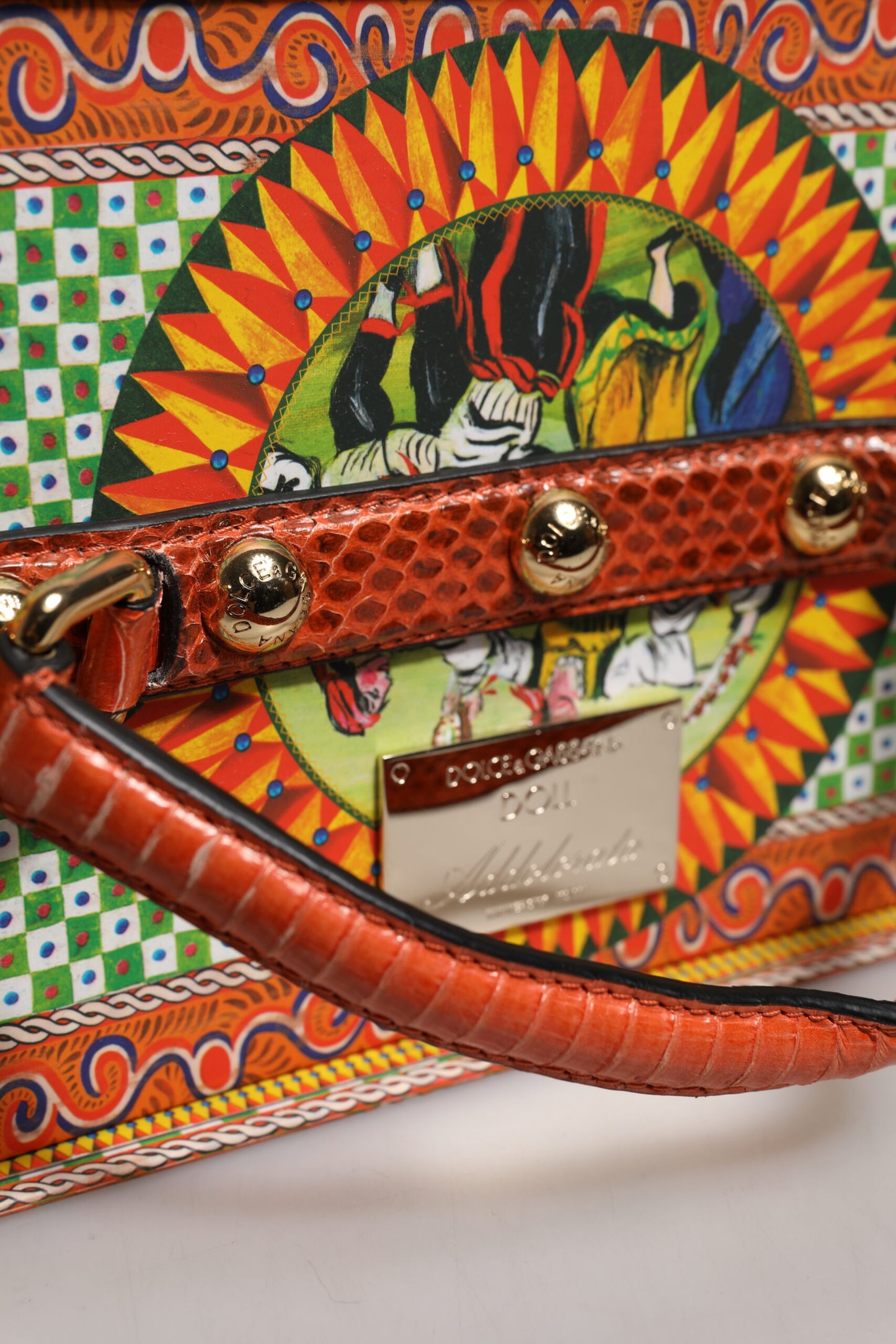 Dolce & Gabbana Schwarzes Kleid Keramik Porzellan Mode Leder Sicily Dolls