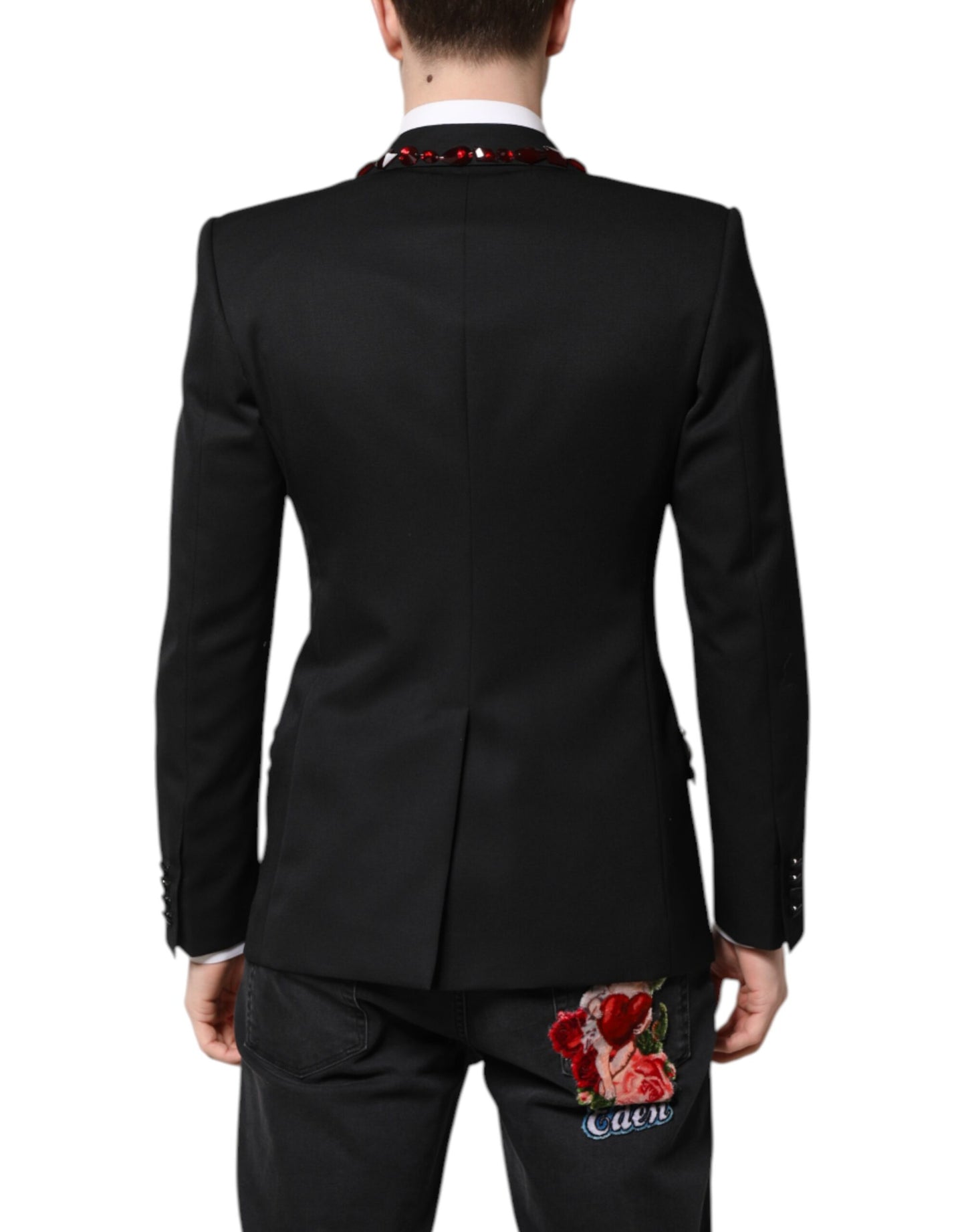 Dolce & Gabbana Schwarzer SICILIA Blazer mit Kristallverzierung