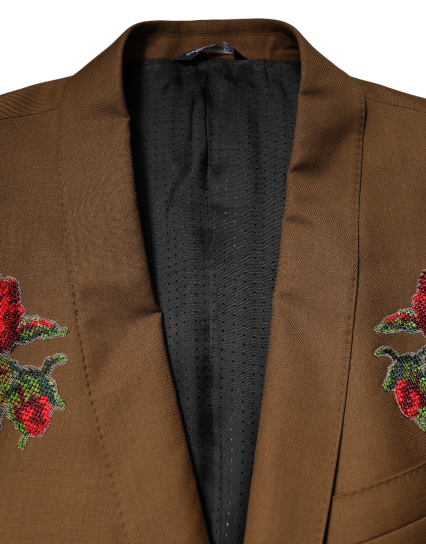 Dolce & Gabbana Brauner MARTINI Einreihiger Mantelblazer